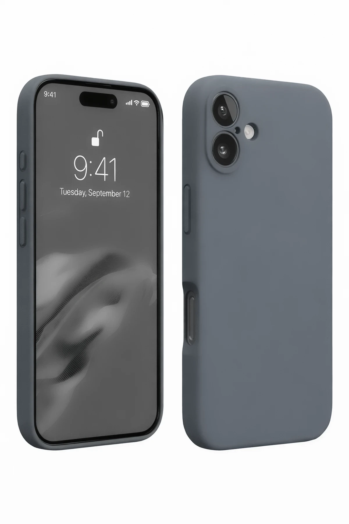 Newface iPhone 16 Plus Kılıf Nano içi Kadife Silikon - Gri
