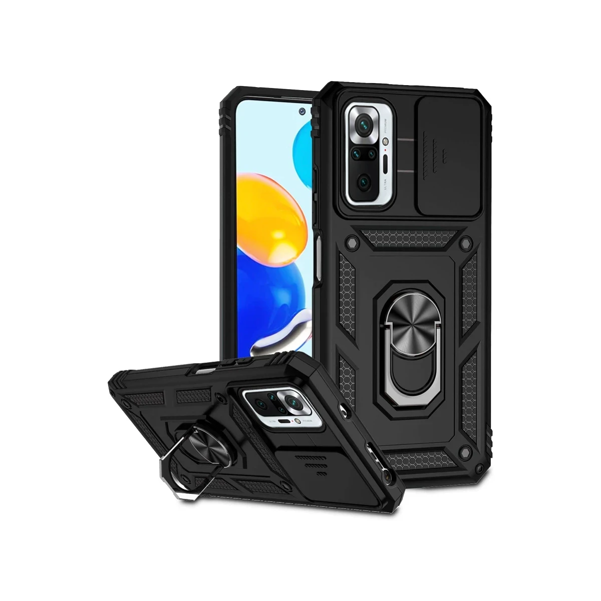 Newface Xiaomi Redmi Note 10 Pro Kılıf Pars Lens Yüzüklü Silikon - Siyah — görsel 2
