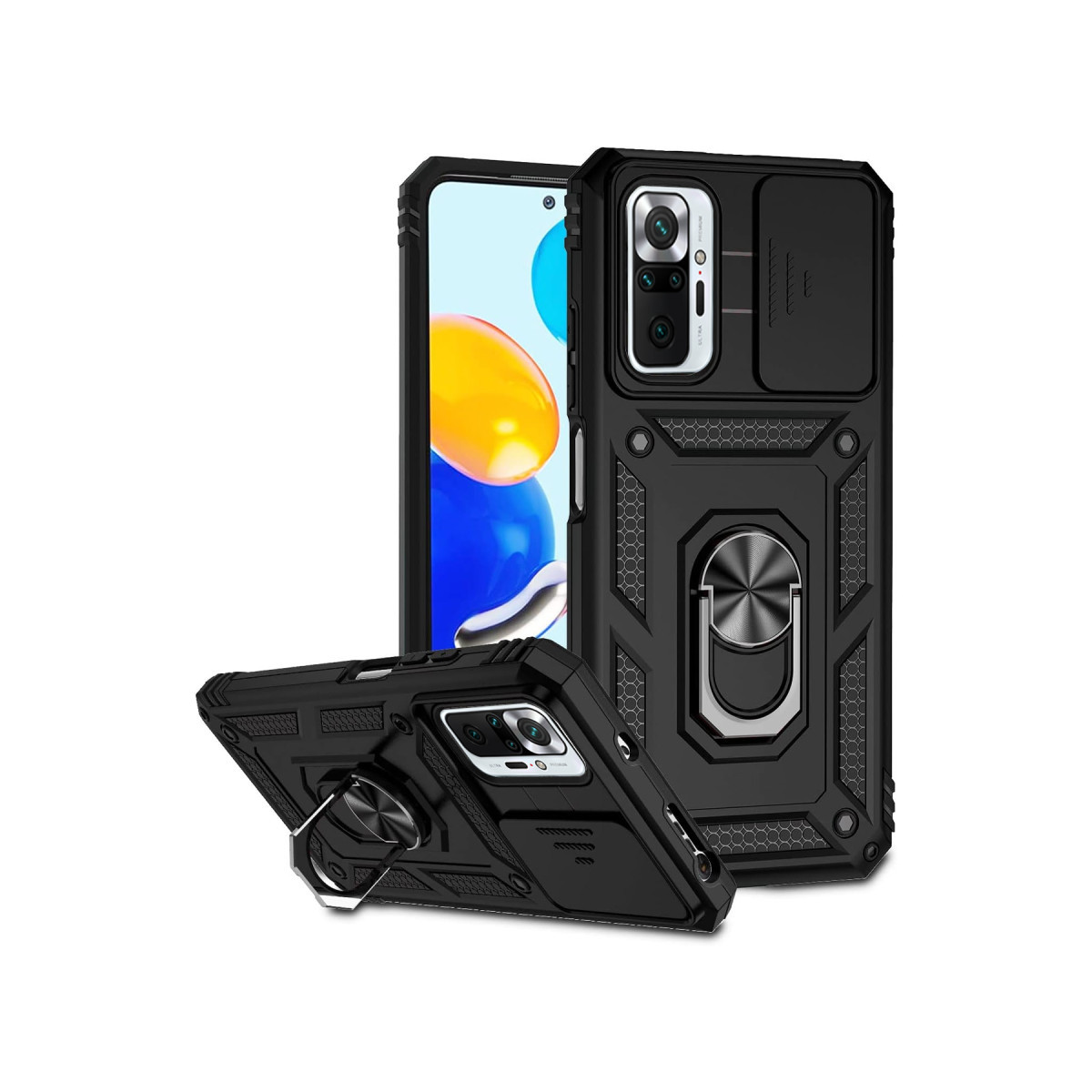 Newface Xiaomi Redmi Note 10 Pro Kılıf Pars Lens Yüzüklü Silikon - Siyah — görsel 3