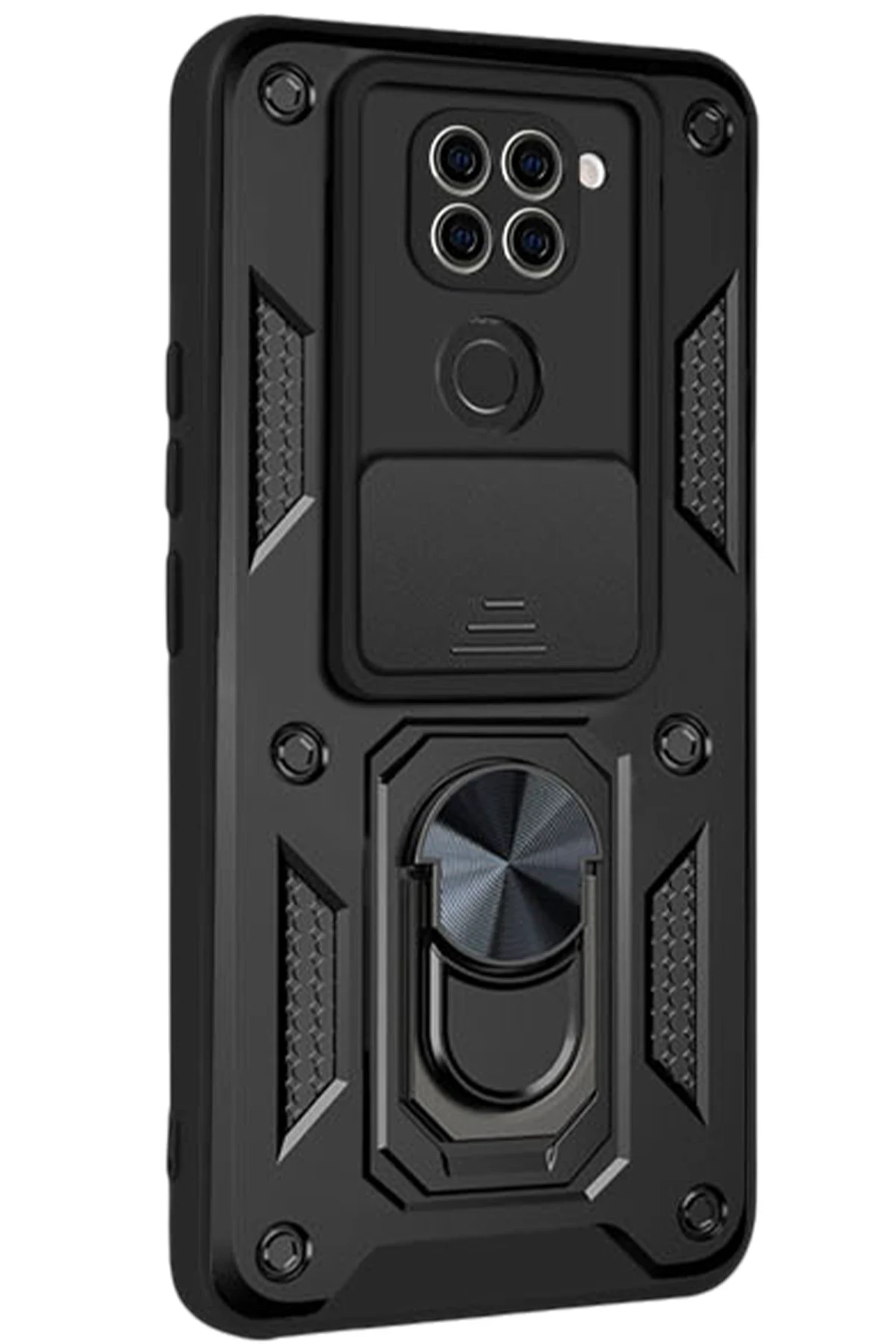 Newface Xiaomi Redmi Note 9 4G Kılıf Pars Lens Yüzüklü Silikon - Siyah — görsel 2