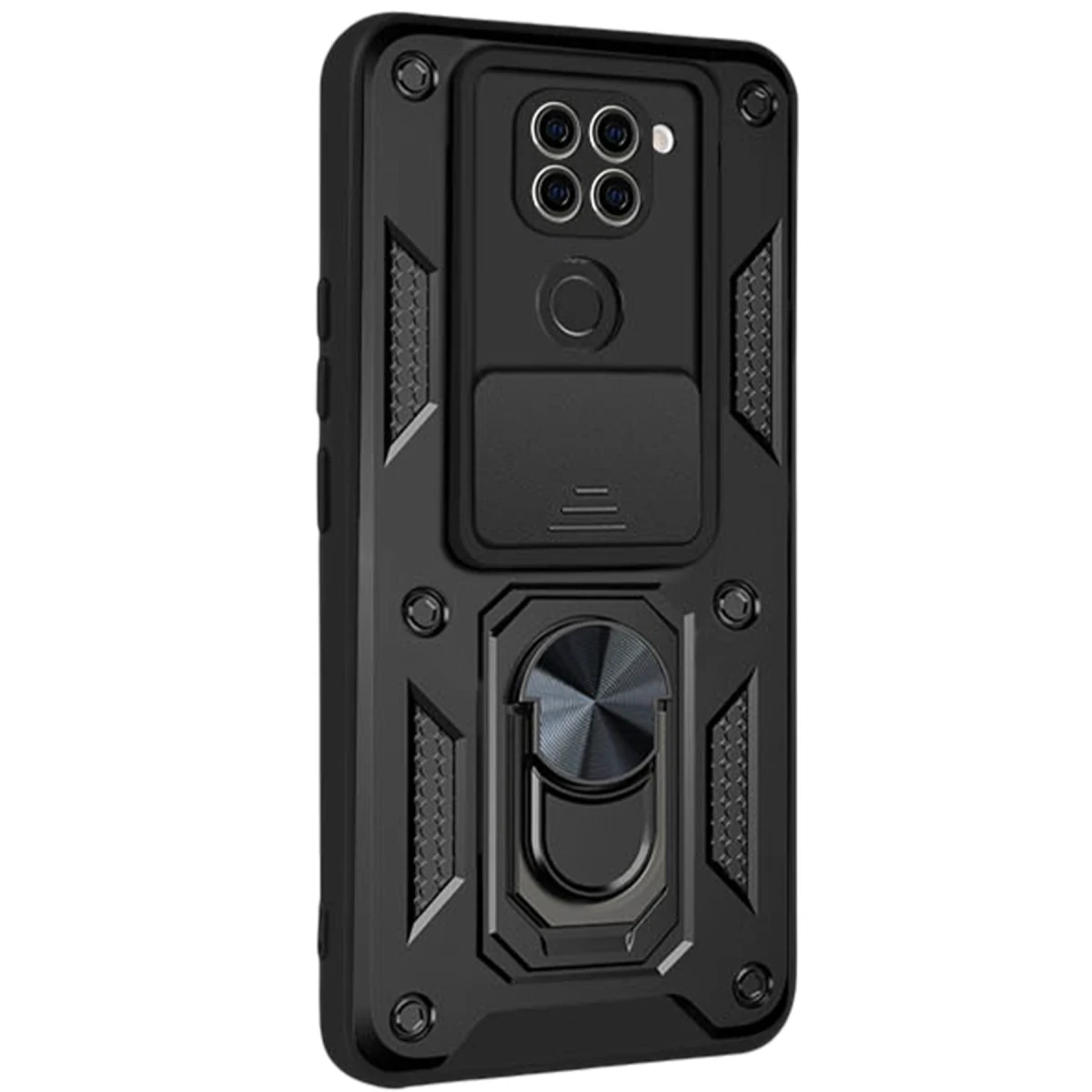 Newface Xiaomi Redmi Note 9 4G Kılıf Pars Lens Yüzüklü Silikon - Siyah — görsel 4