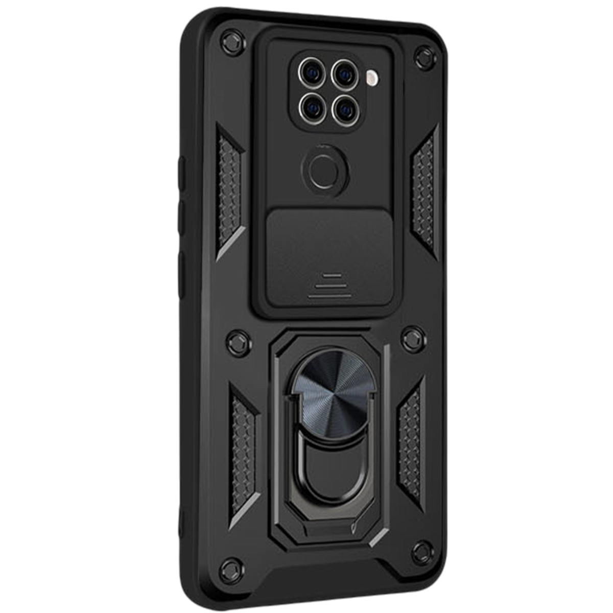 Newface Xiaomi Redmi Note 9 4G Kılıf Pars Lens Yüzüklü Silikon - Siyah — görsel 6