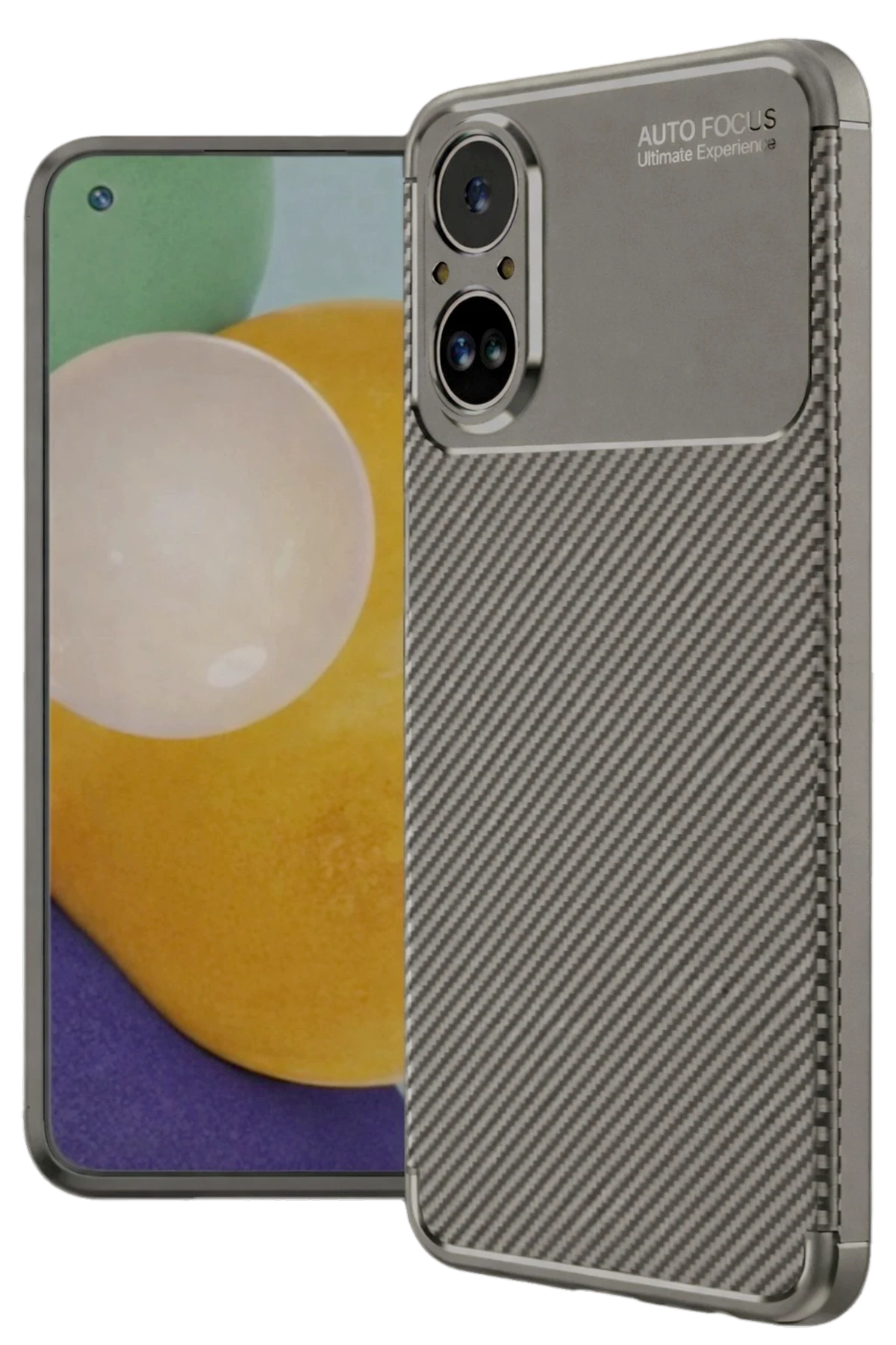 Newface Realme 12 Lite Kılıf Auto Focus Karbon Kapak - Gri