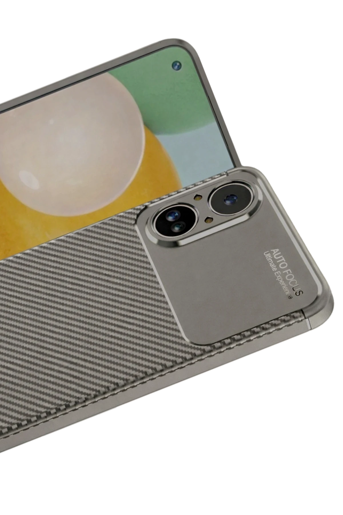 Newface Realme 12 Lite Kılıf Auto Focus Karbon Kapak - Gri
