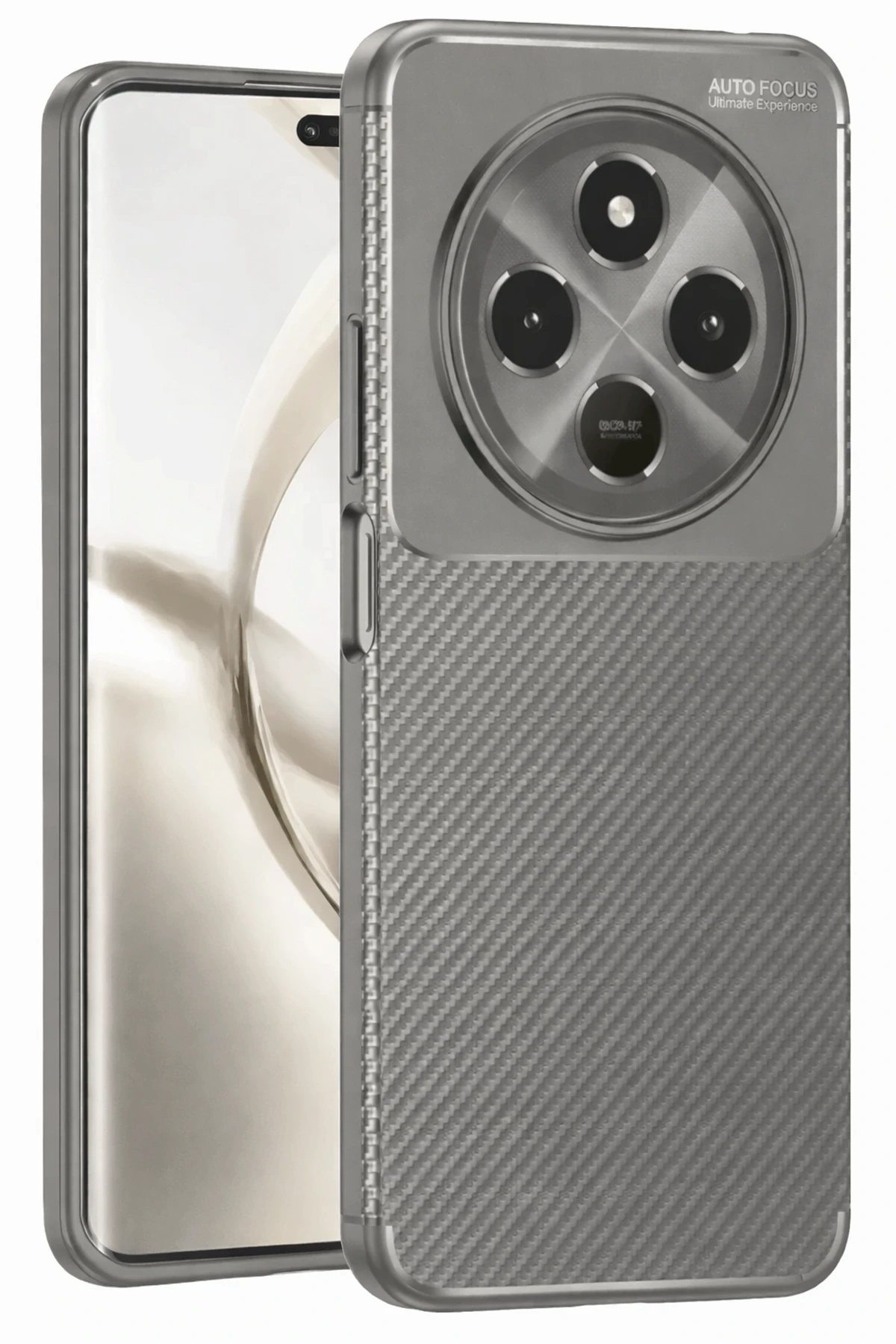 Newface Tecno Spark 30C Kılıf Auto Focus Karbon Kapak - Gri