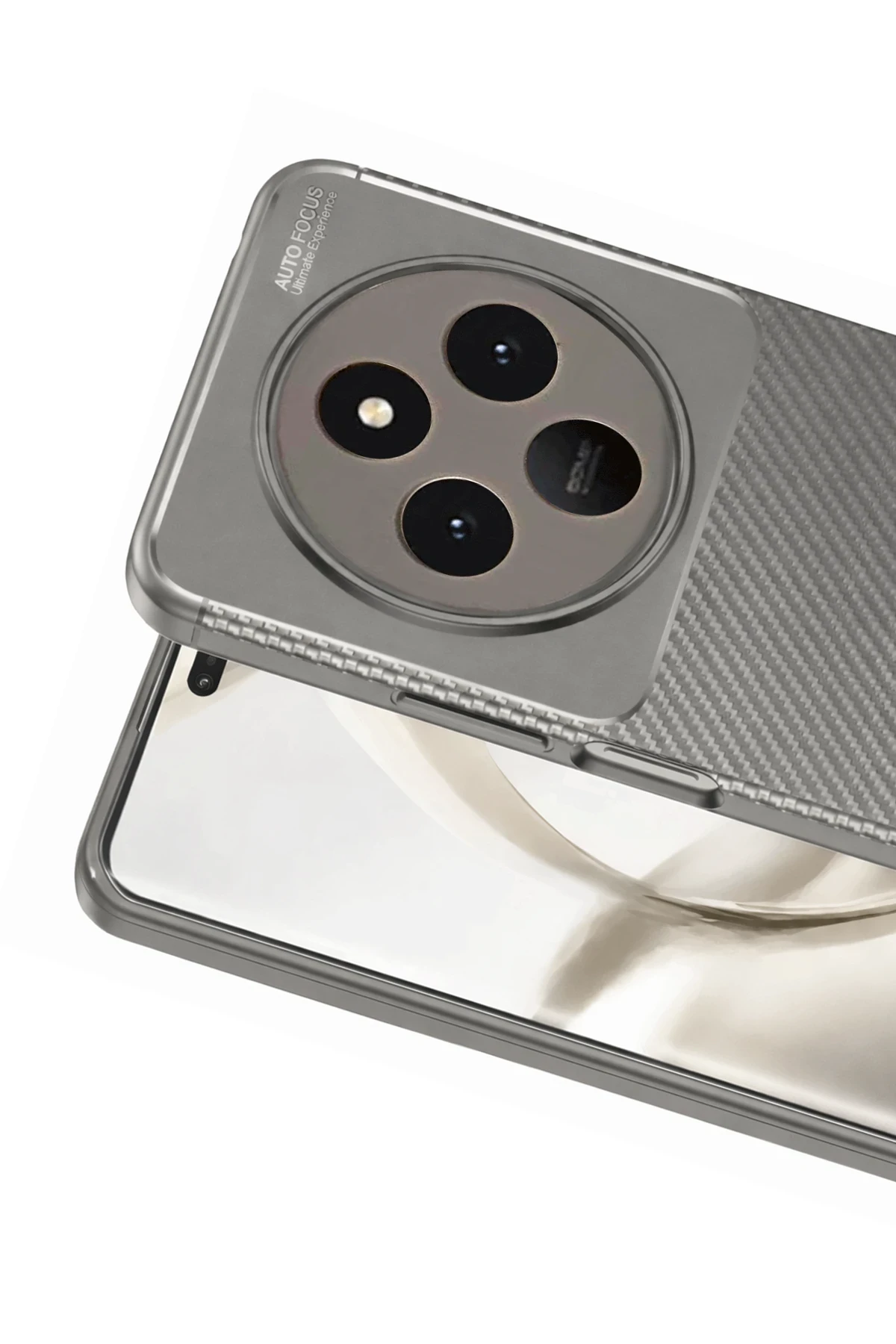 Newface Tecno Spark 30 Kılıf Auto Focus Karbon Kapak - Gri