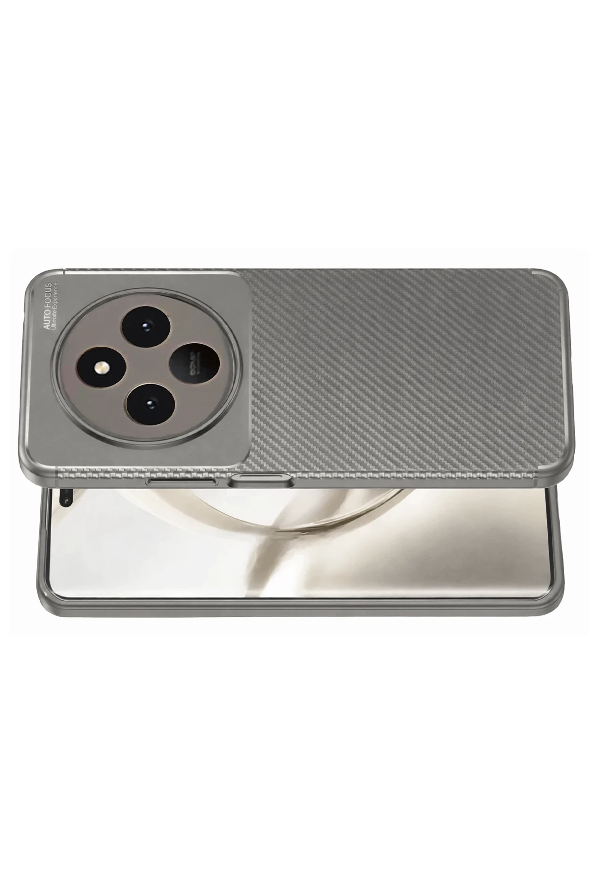 Newface Tecno Spark 30 Kılıf Auto Focus Karbon Kapak - Gri