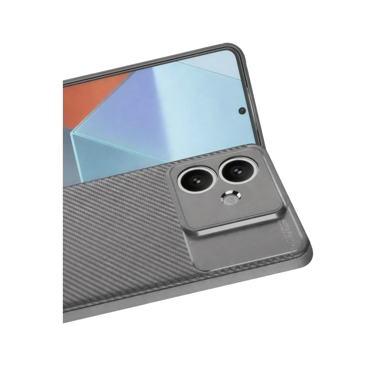 Newface Oppo A3 Kılıf Auto Focus Karbon Kapak - Gri