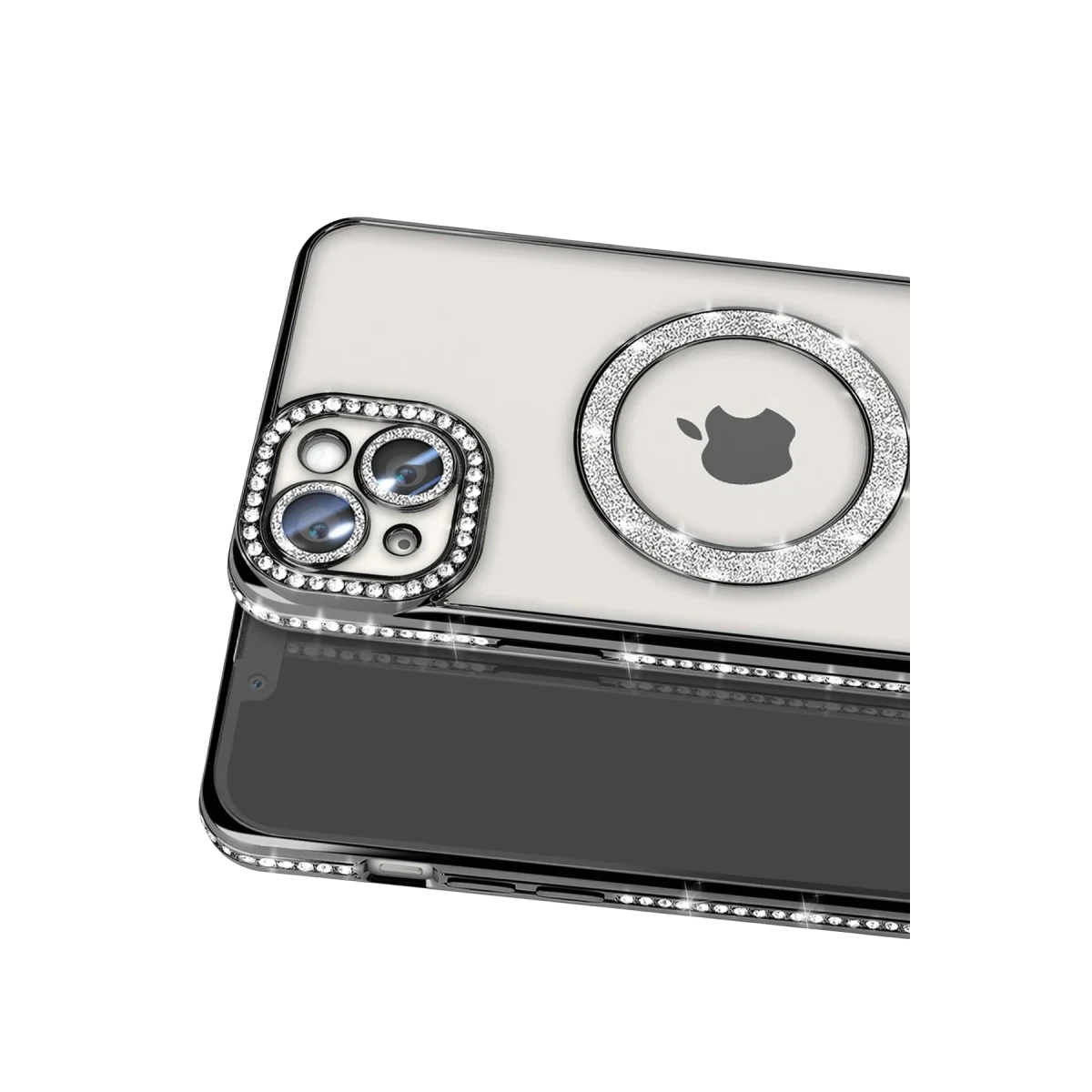 Newface Apple iPhone 15 Kılıf Joke Simli Magneticsafe Kılıf - Siyah — görsel 5