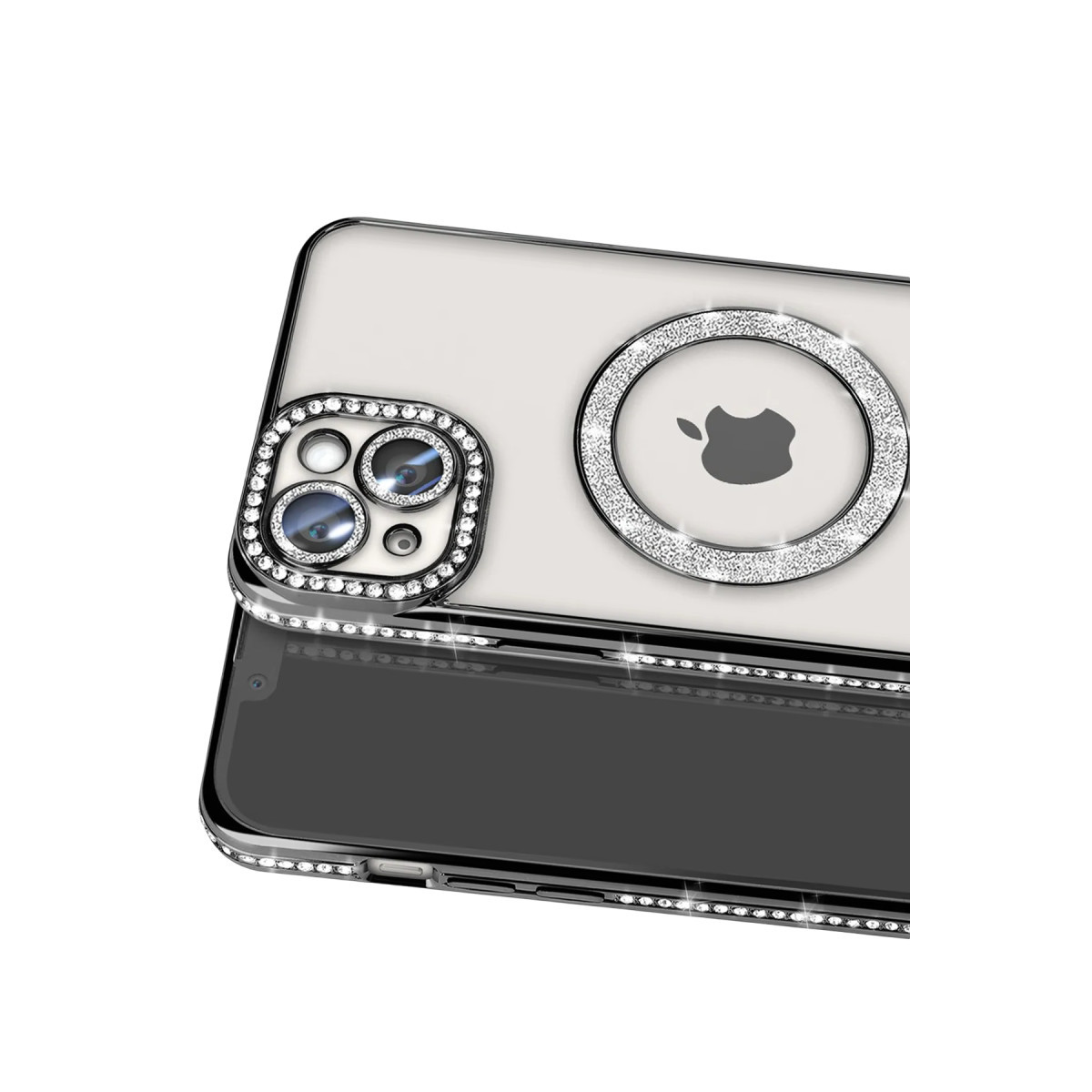 Newface Apple iPhone 15 Kılıf Joke Simli Magneticsafe Kılıf - Siyah — görsel 8