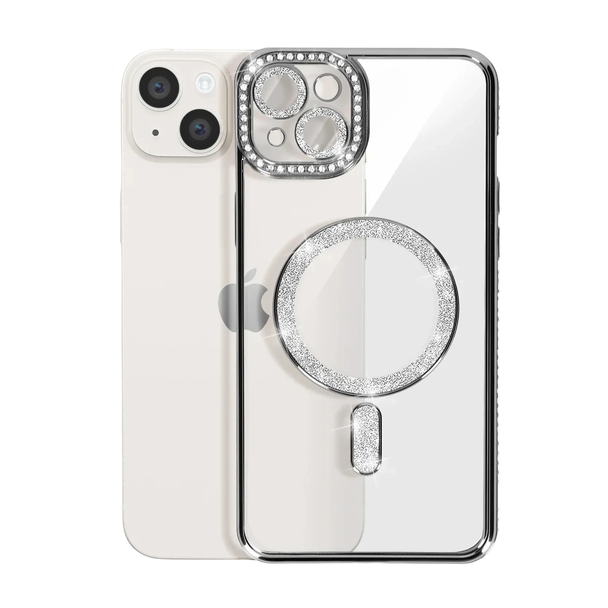 Newface Apple iPhone 15 Kılıf Joke Simli Magneticsafe Kılıf - Siyah — görsel 6