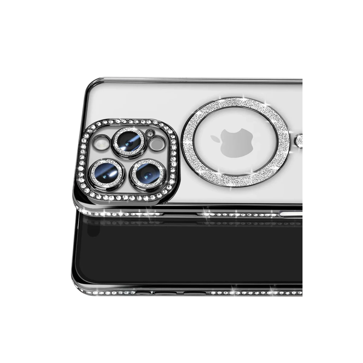 Newface Apple iPhone 16 Pro Max Kılıf Joke Simli Magneticsafe Kılıf - Siyah — görsel 5