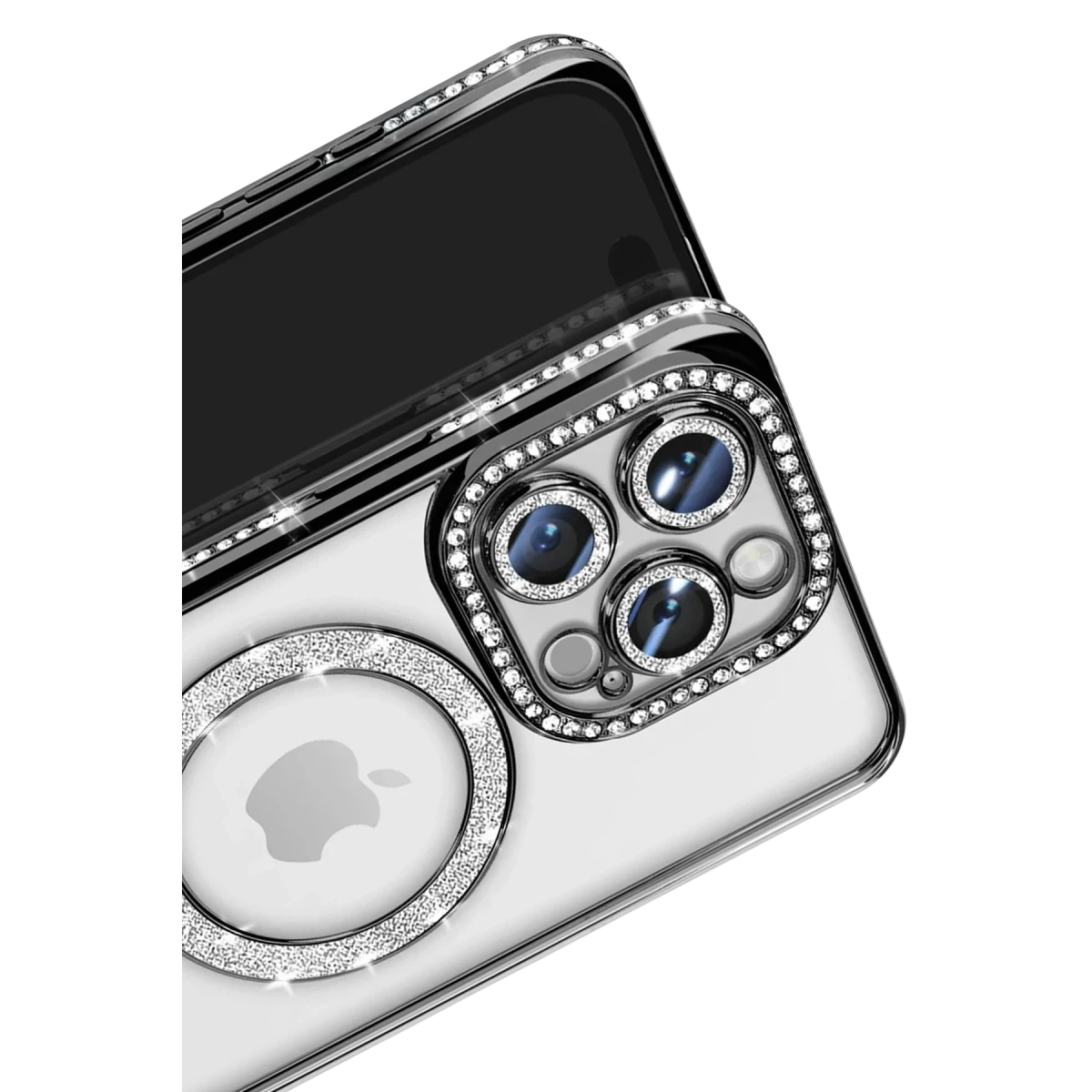 Newface Apple iPhone 16 Pro Max Kılıf Joke Simli Magneticsafe Kılıf - Siyah — görsel 6