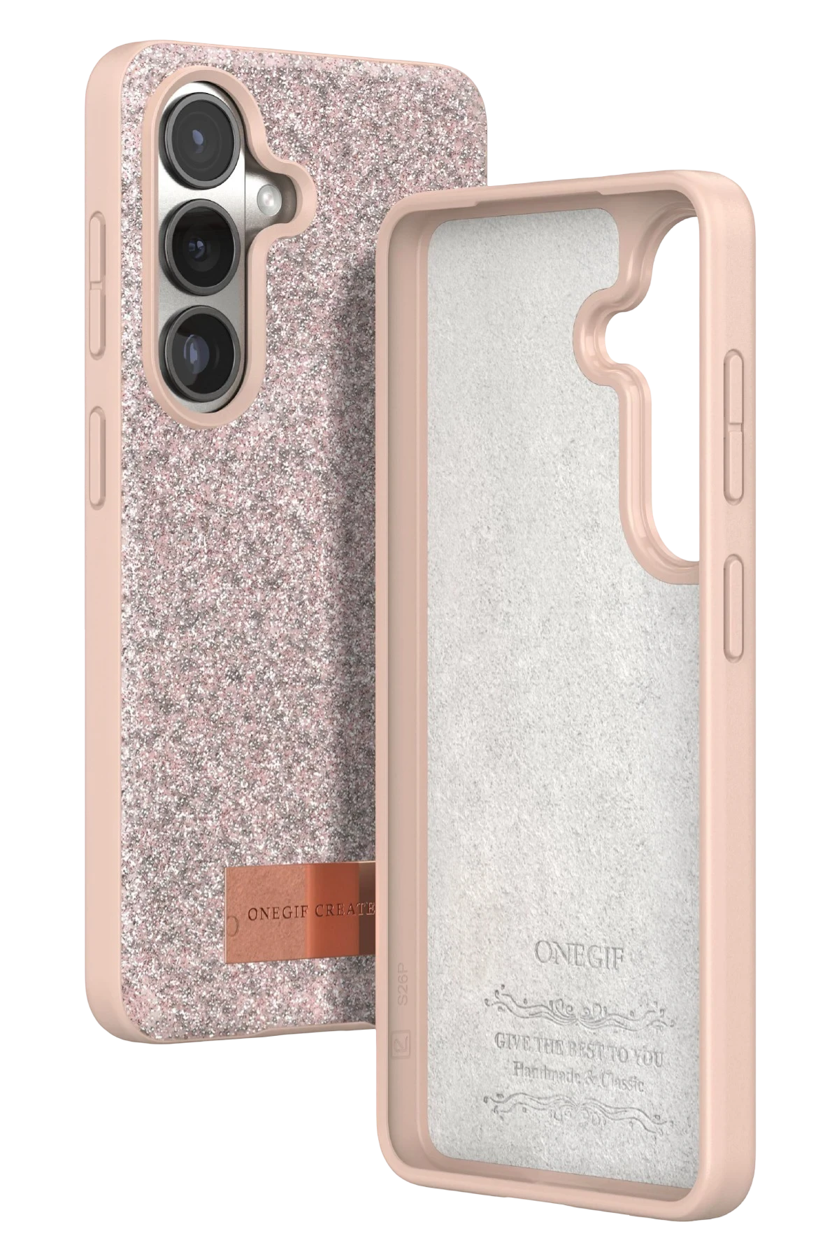 Onegif Samsung Galaxy S26 Plus Bright Simli Kapak - Pembe
