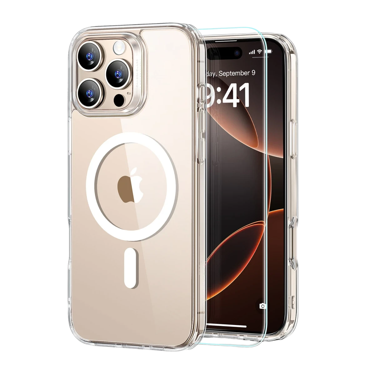 ESR Apple iPhone 16 Pro Classic Hybrid Magsafe Kapak + Cam Hediyeli Set - Şeffaf