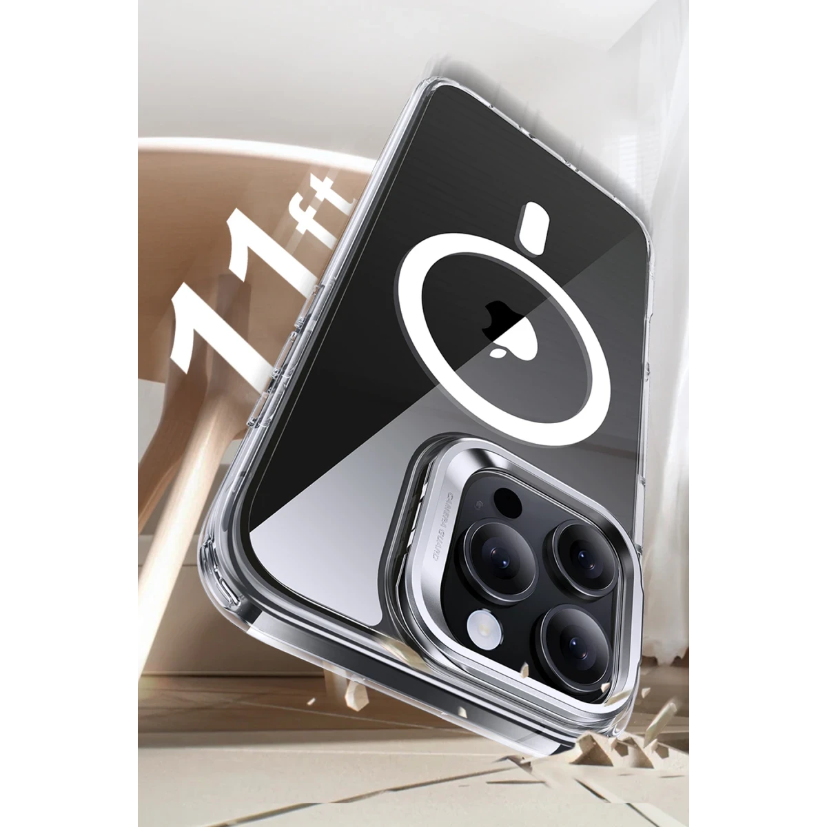 ESR Apple iPhone 16 Pro Classic Hybrid Magsafe Standlı Kapak + Cam Hediyeli Set - Şeffaf