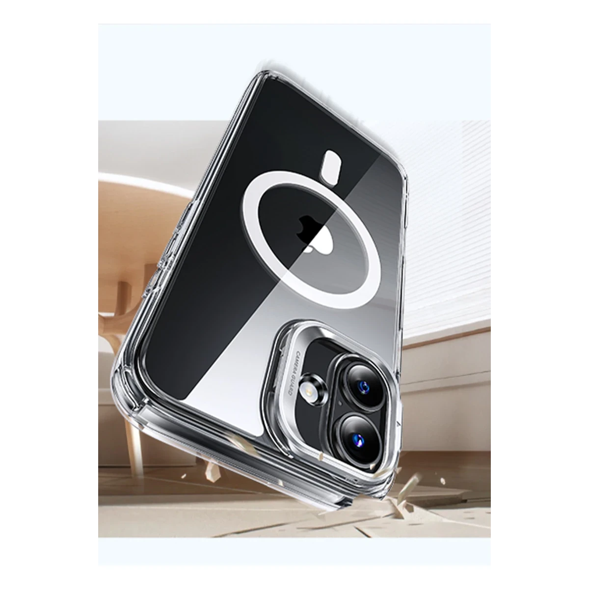 ESR Apple iPhone 16 Plus Classic Hybrid Magsafe Standlı Kapak + Cam Hediyeli Set - Şeffaf
