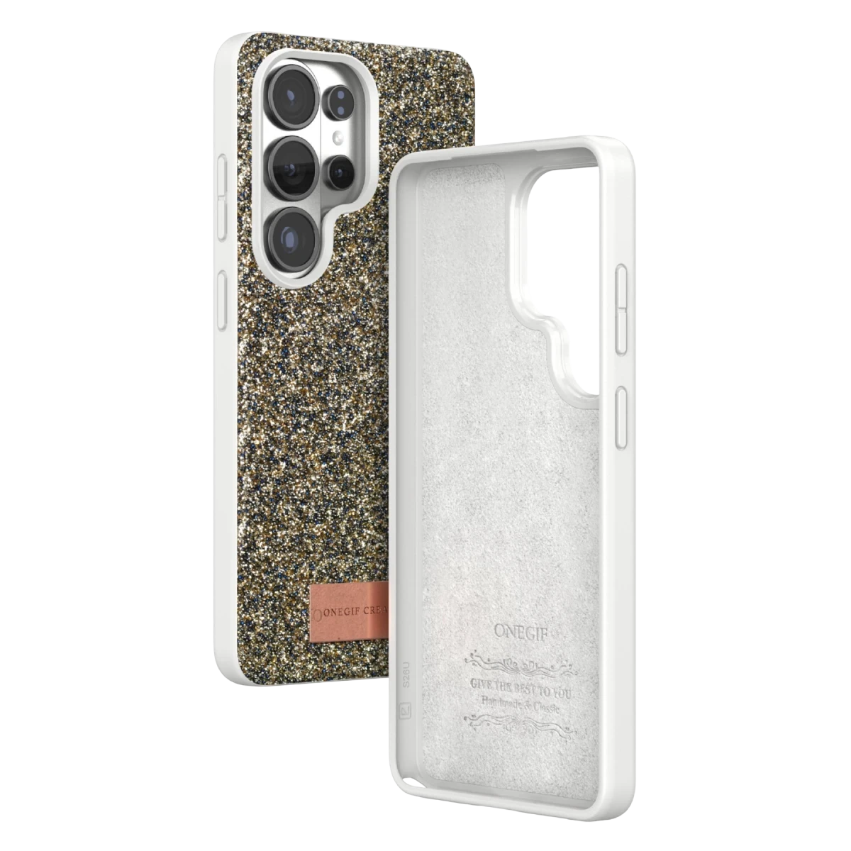 Onegif Samsung Galaxy S26 Ultra Bright Simli Kapak - Gold