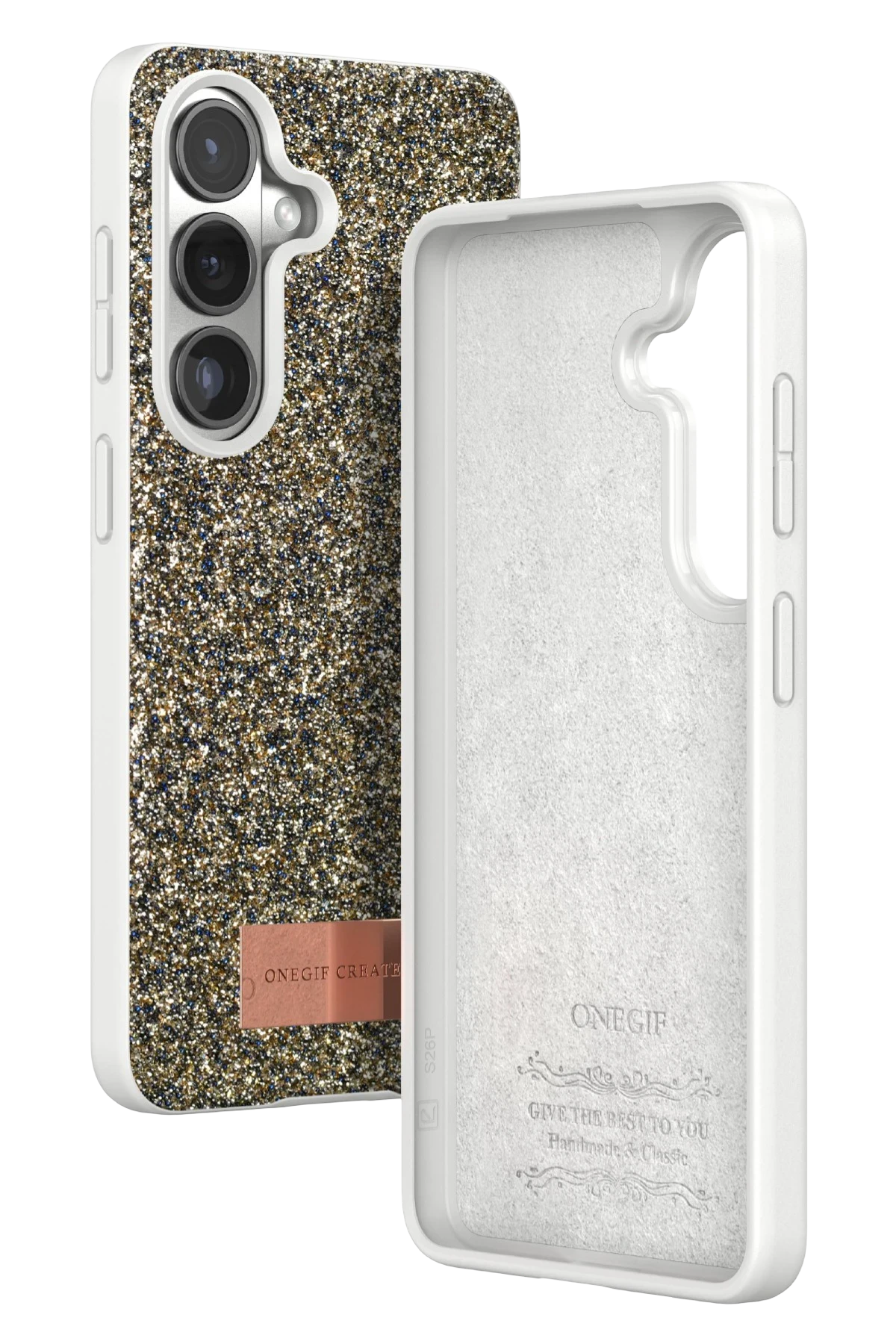 Onegif Samsung Galaxy S26 Plus Bright Simli Kapak - Gold