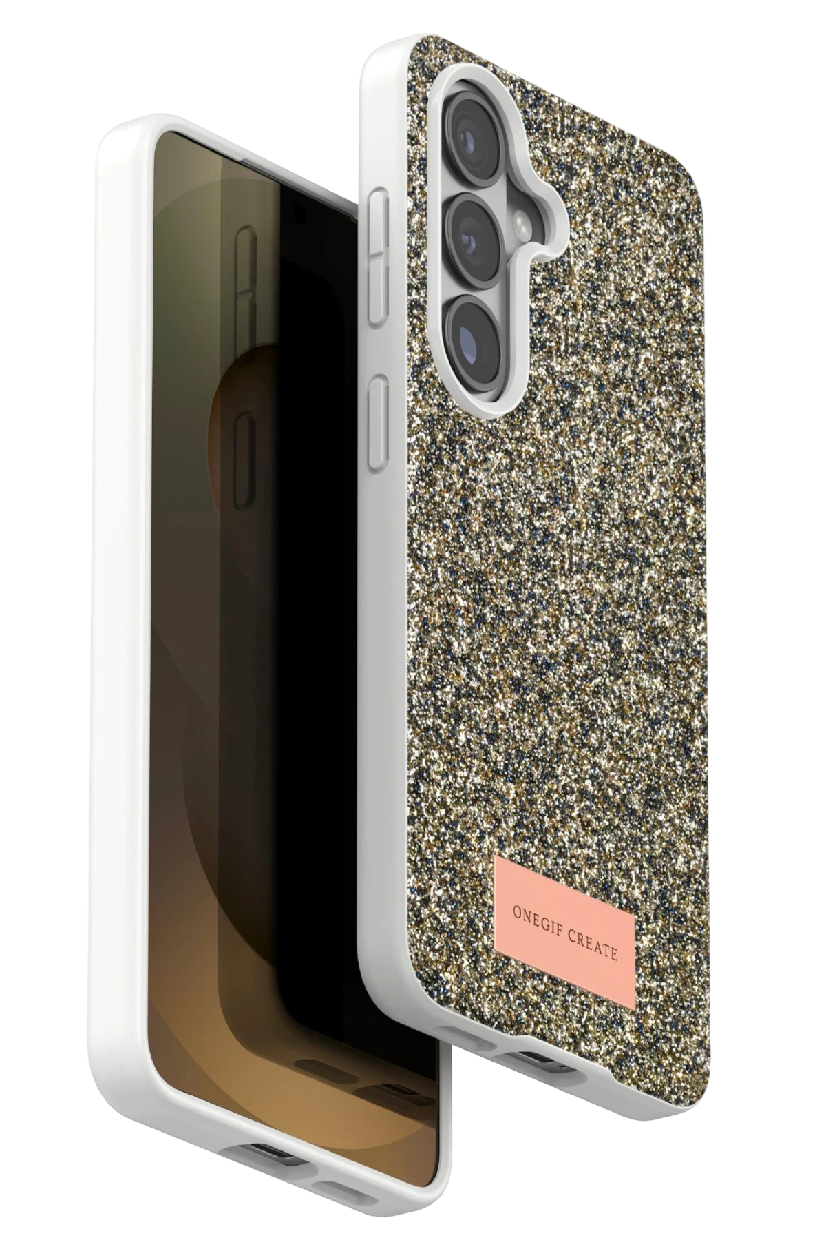 Onegif Samsung Galaxy S26 Bright Simli Kapak - Gold