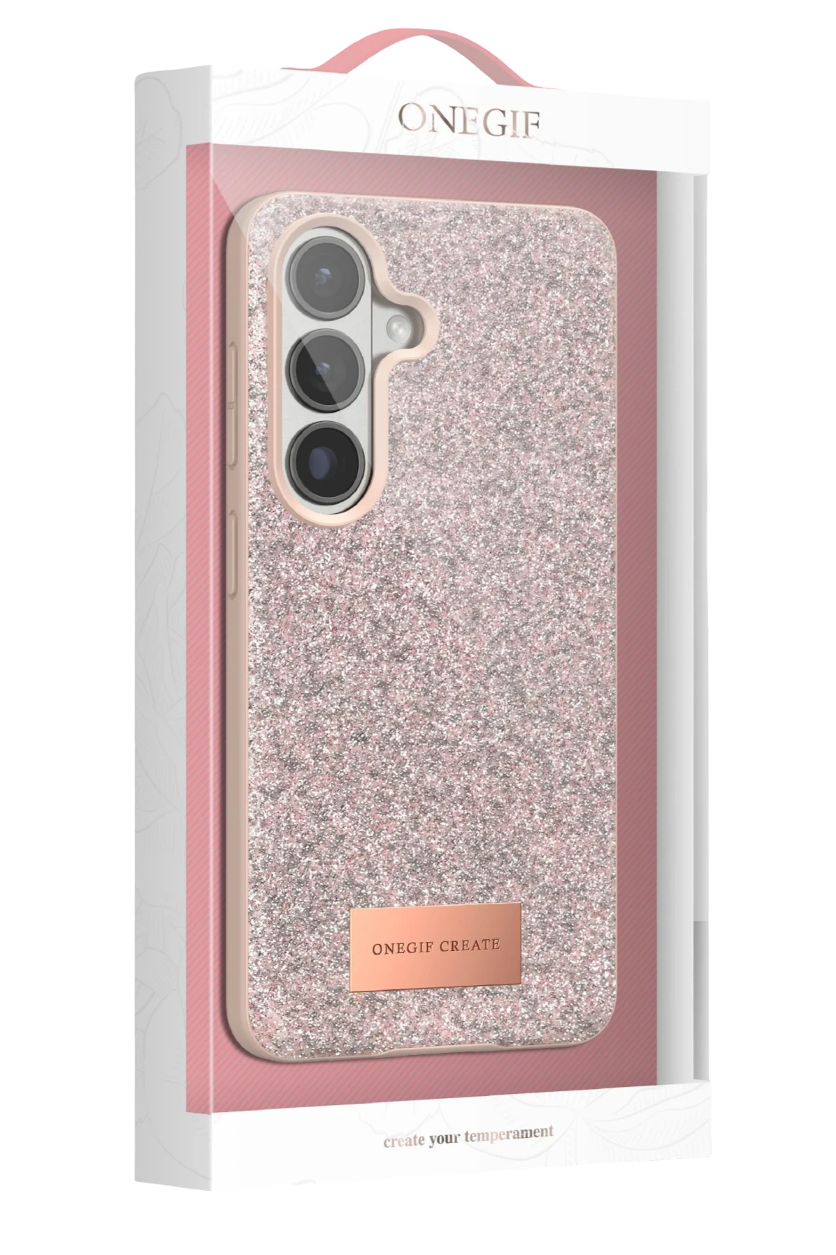 Onegif Samsung Galaxy S26 Bright Simli Kapak - Gold