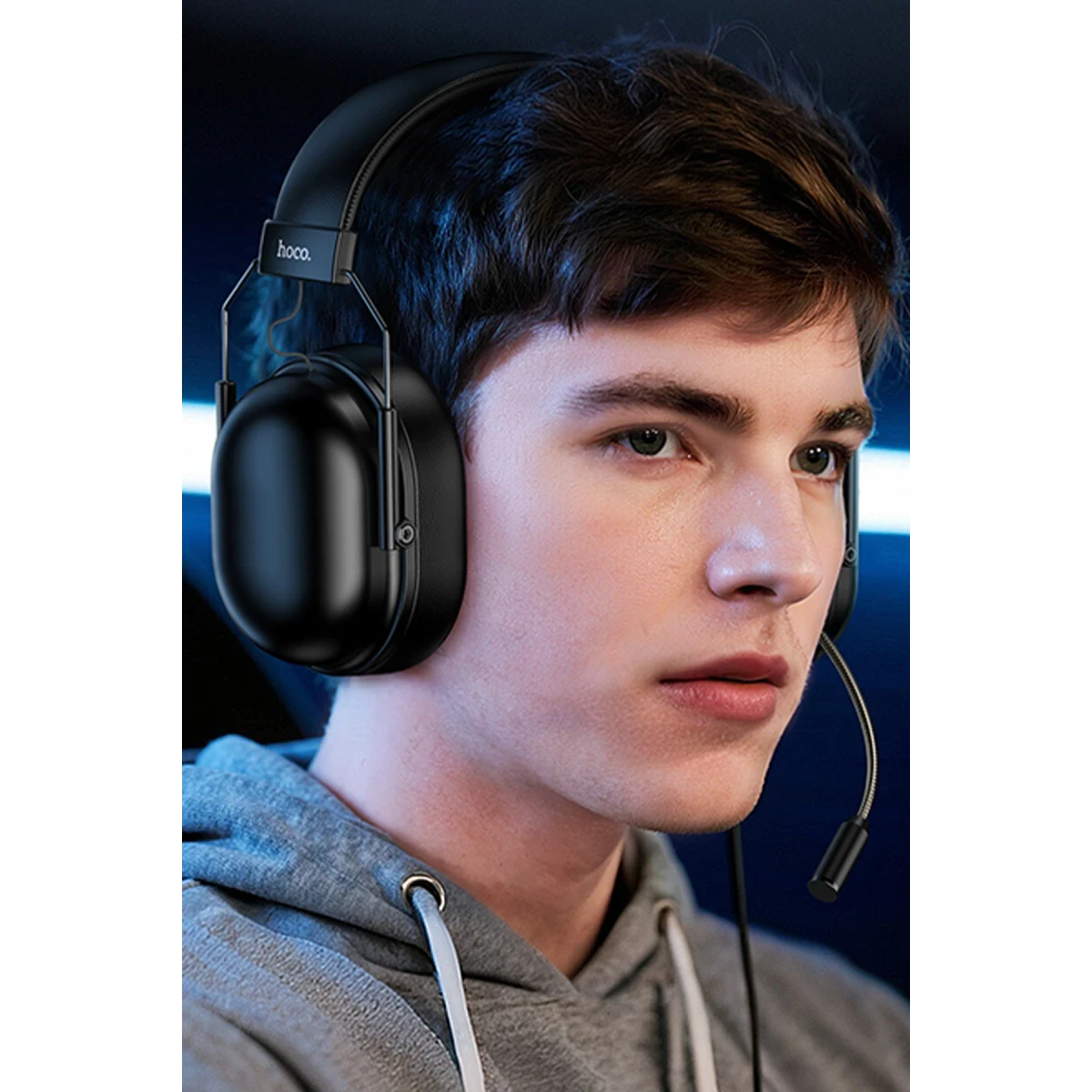 Hoco. W113 USB 7.1 Surround Kafa Üstü Gaming Kulaklık - Siyah
