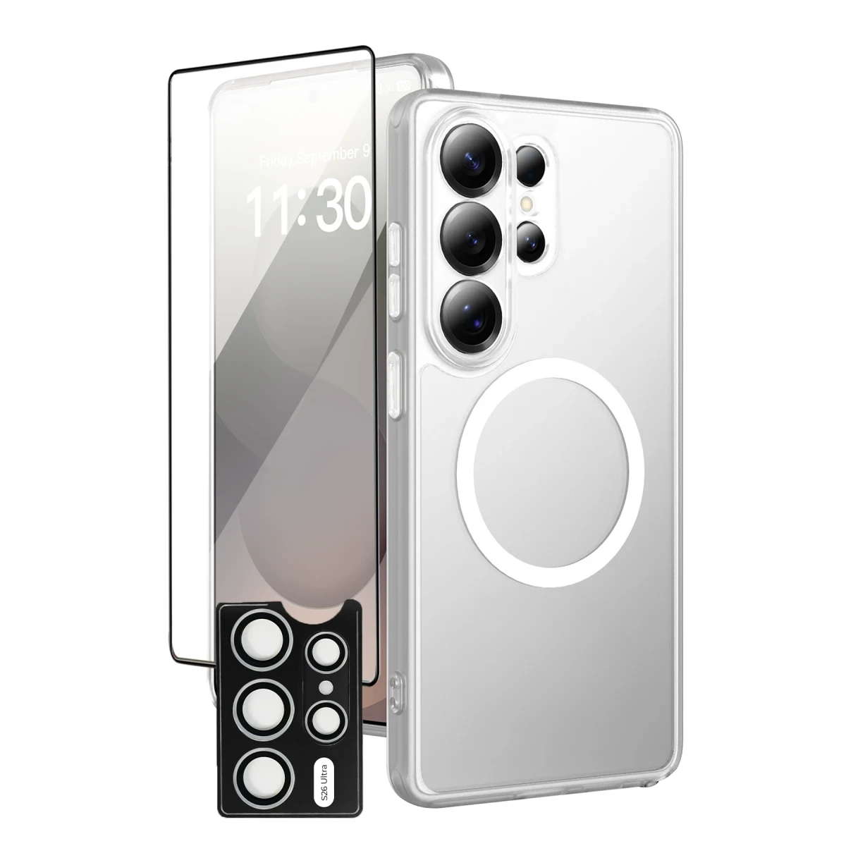 URR Samsung Galaxy S26 Ultra Crystal Clear Magsafe 3in1 Ekran Koruyucu ve Kamera Lens Koruyucu - Şeffaf