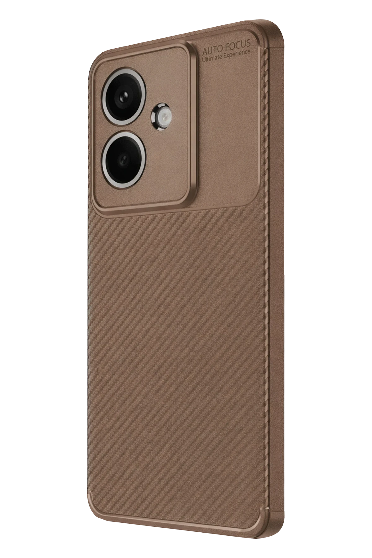 Newface Oppo A3 Kılıf Auto Focus Karbon Kapak - Kahverengi