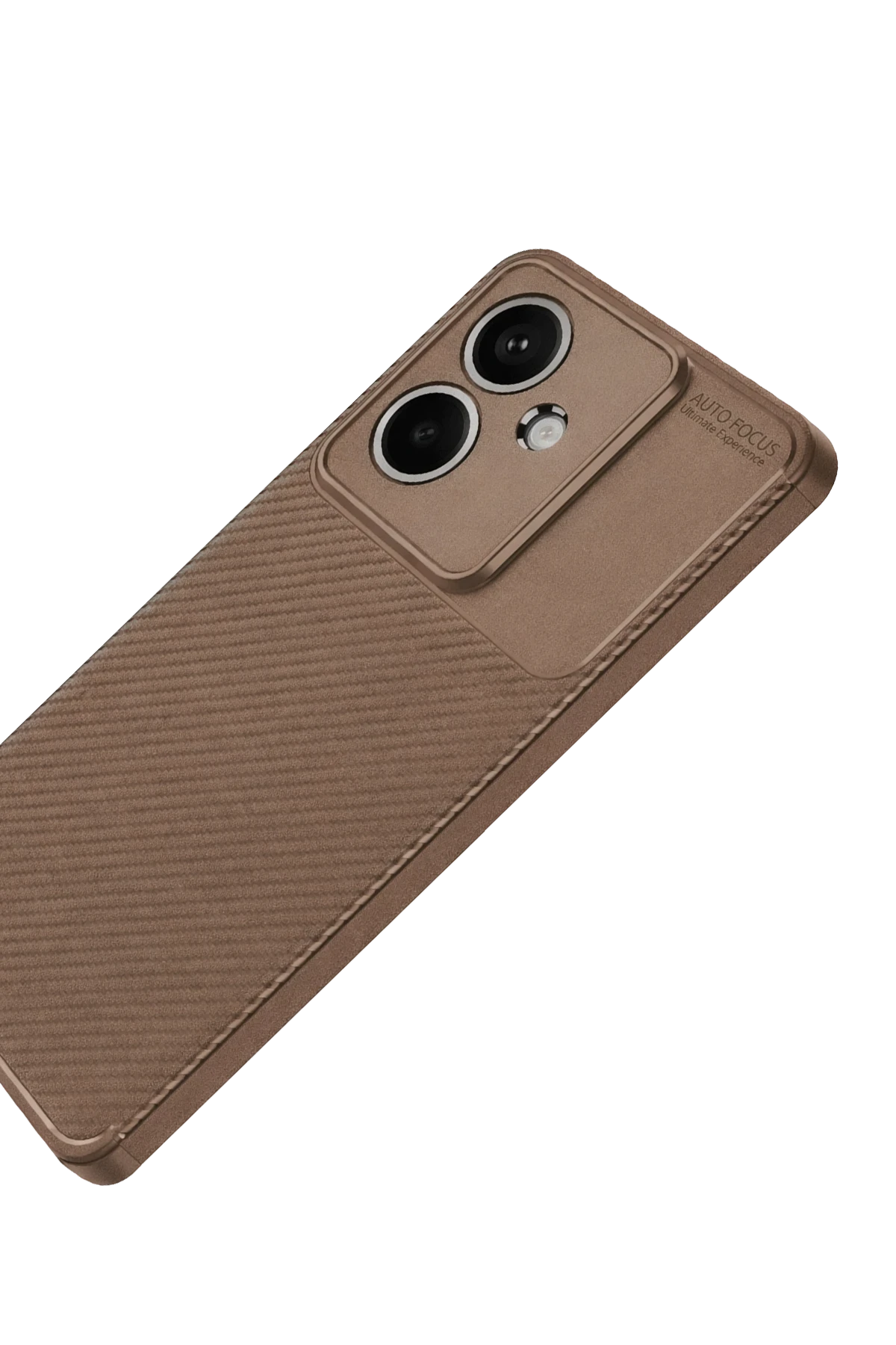 Newface Oppo A3 Kılıf Auto Focus Karbon Kapak - Kahverengi