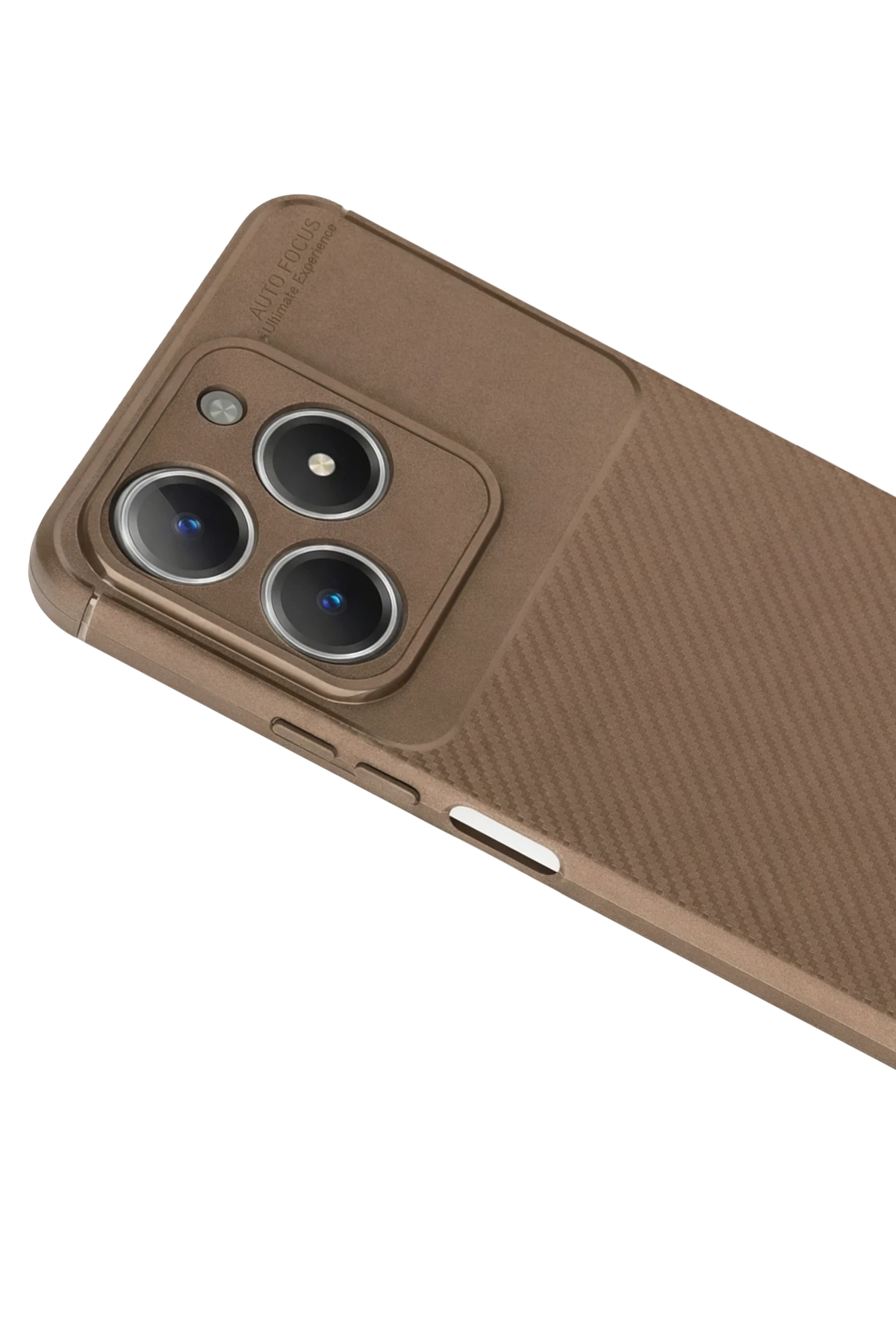 Newface Realme C61 Kılıf Auto Focus Karbon Kapak - Kahverengi