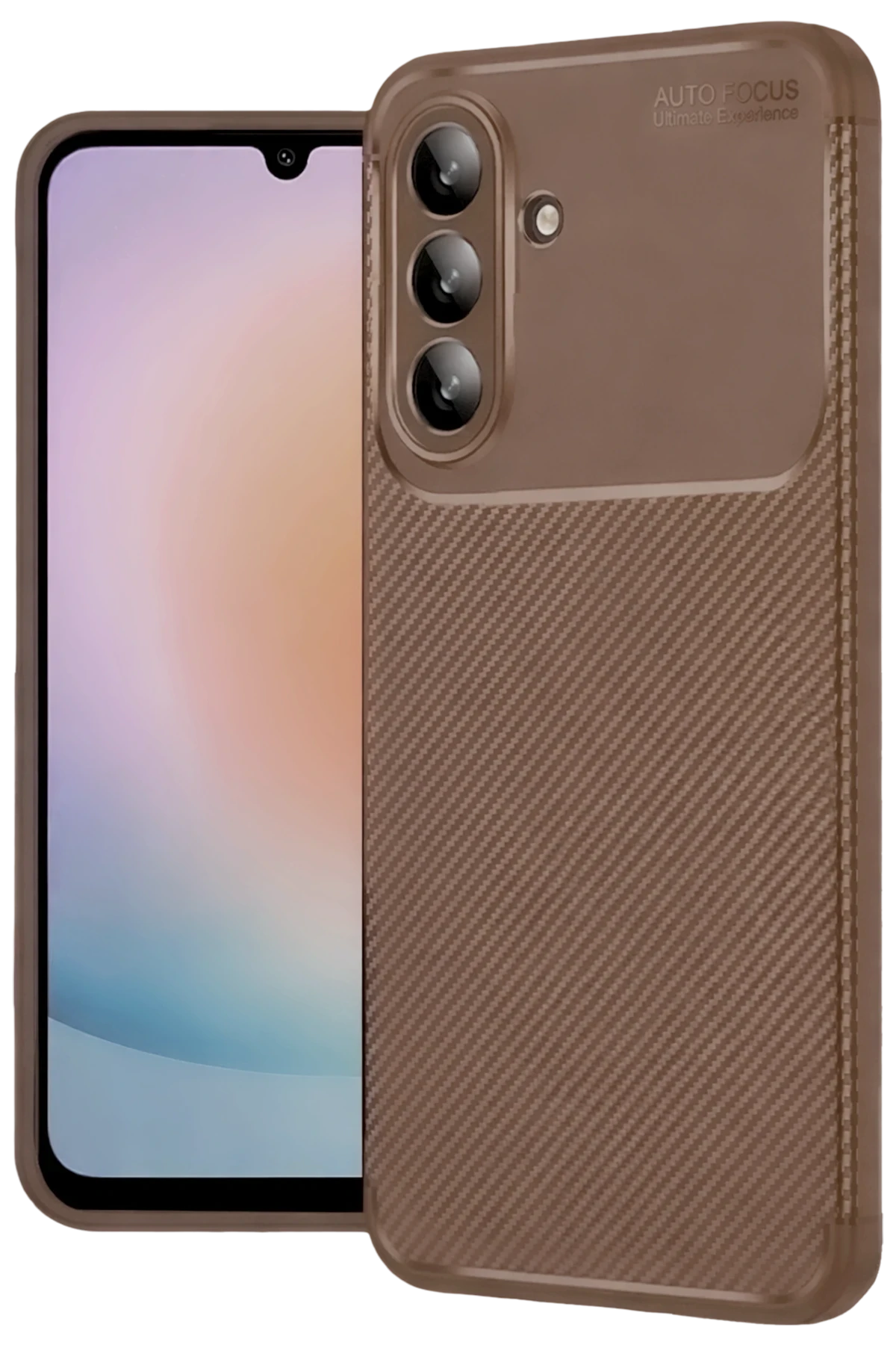 Newface Samsung Galaxy A57 5G Auto Focus Karbon Kapak - Kahverengi