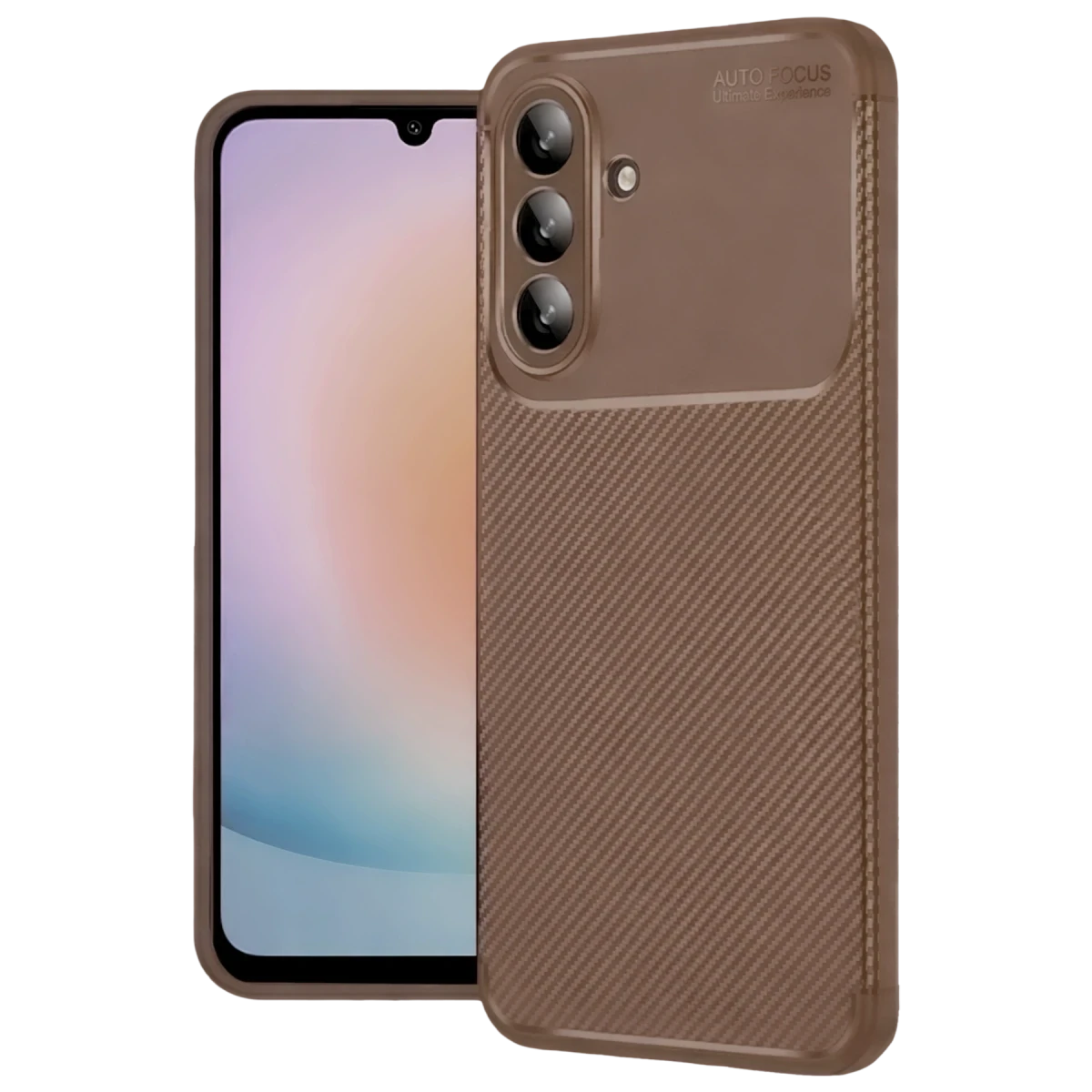 Samsung Galaxy A57 5G Auto Focus Karbon Kapak - Kahverengi