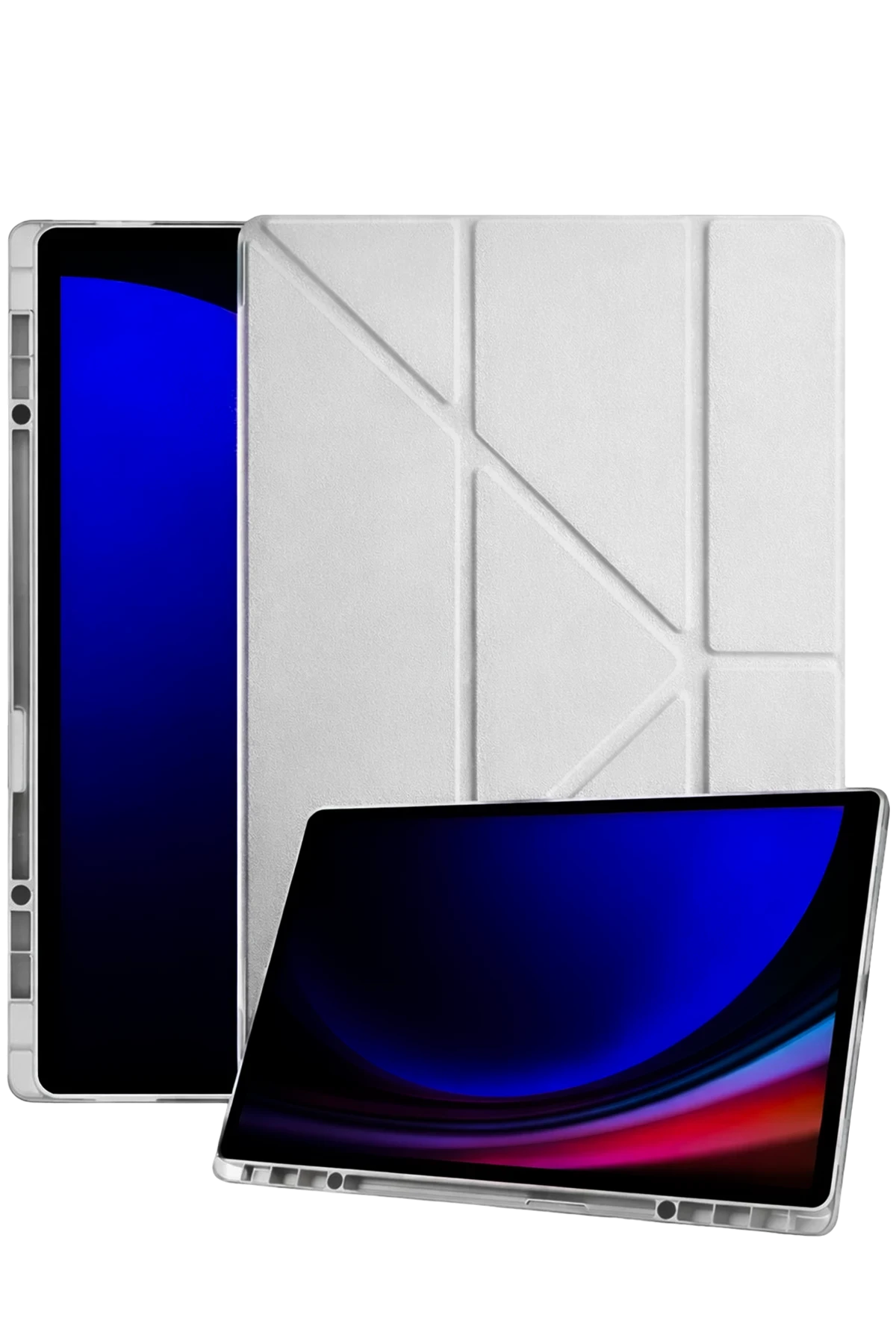 Newface Samsung Galaxy Tab A11 Kalemlikli Mars Tablet Kılıfı - Gri