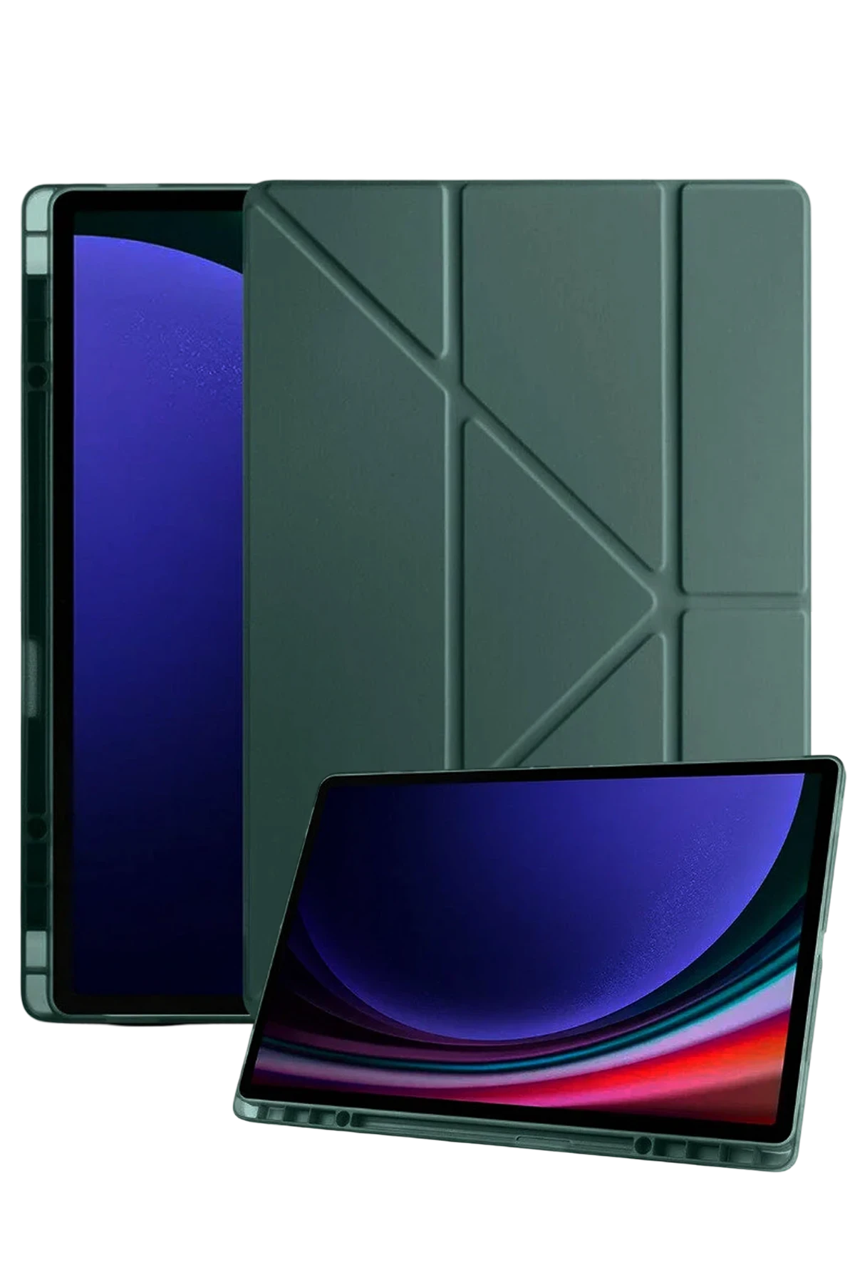 Newface Samsung Galaxy Tab A11 Plus Kalemlikli Mars Tablet Kılıfı - Koyu Yeşil