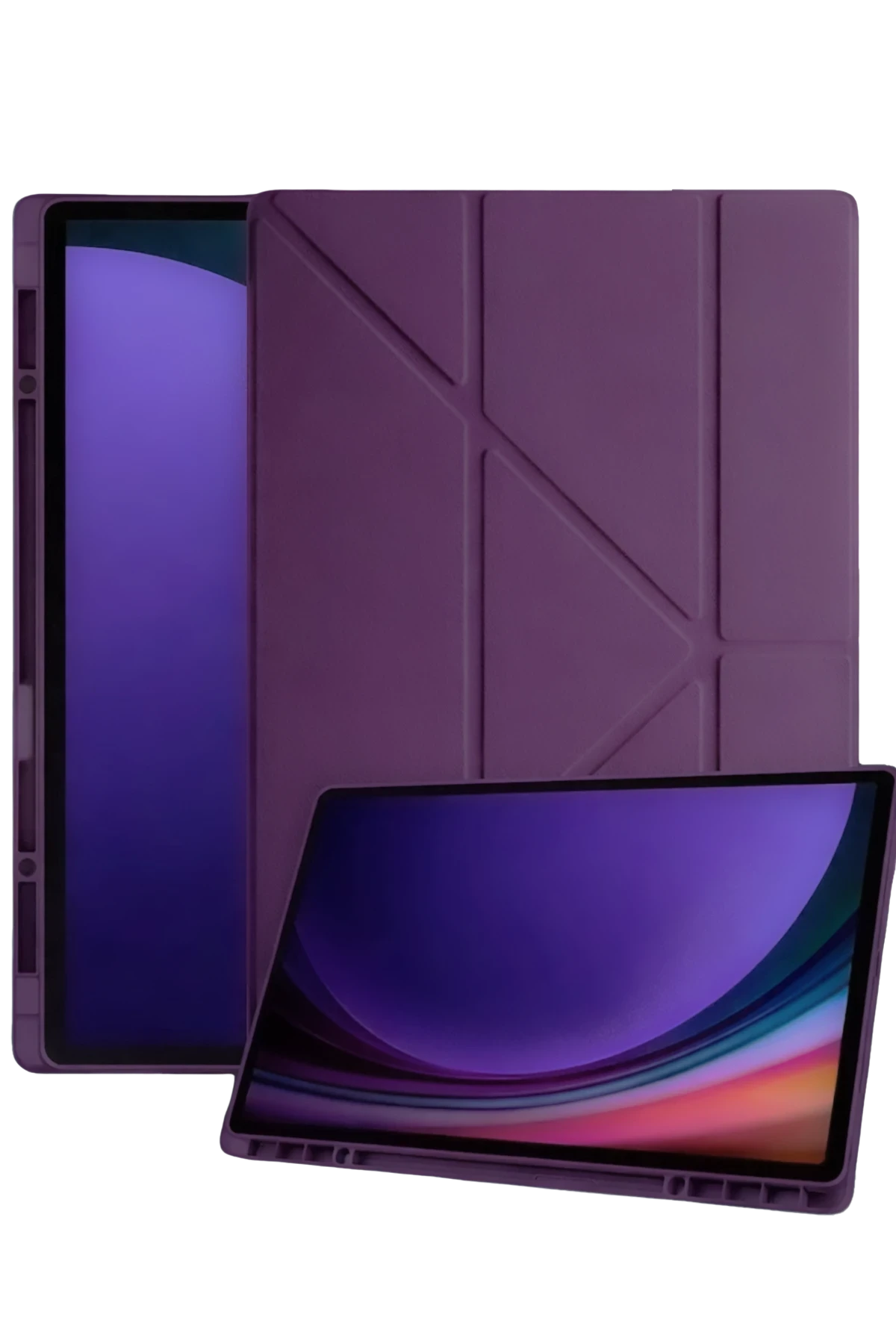 Newface Samsung Galaxy Tab A11 Plus Kalemlikli Mars Tablet Kılıfı - Mürdüm