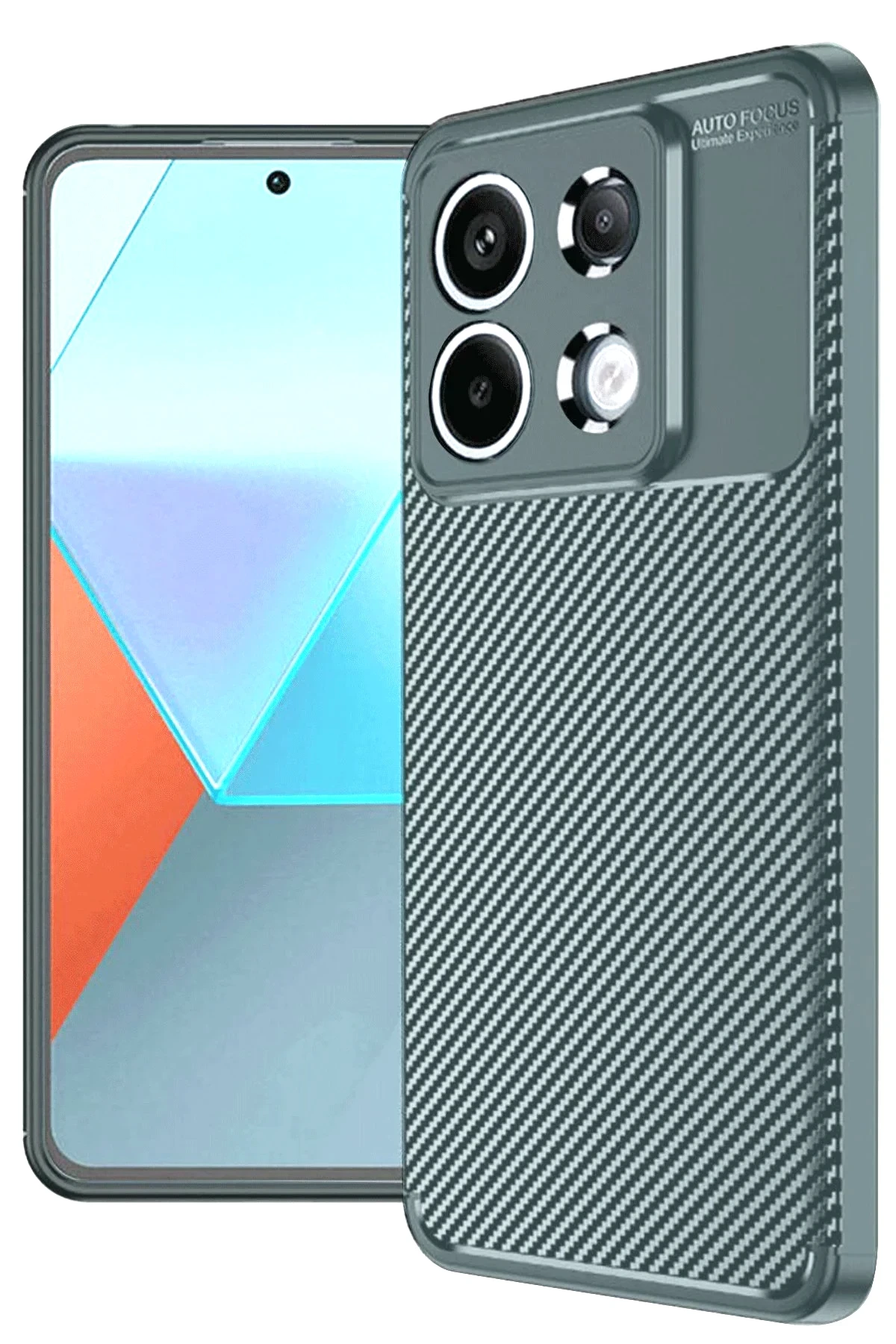 Newface Xiaomi Redmi Note 13 Pro 4G Kılıf Auto Focus Karbon Kapak - Gri