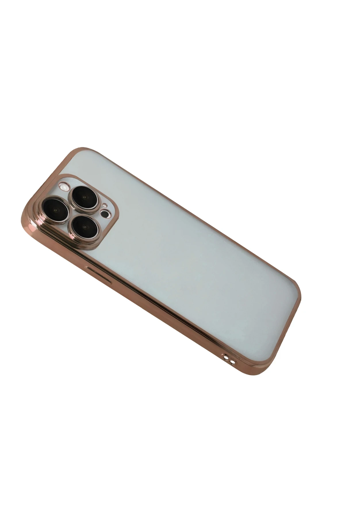 Newface Apple iPhone 15 Pro Max Razer Lensli Silikon - Çöl Titanyum