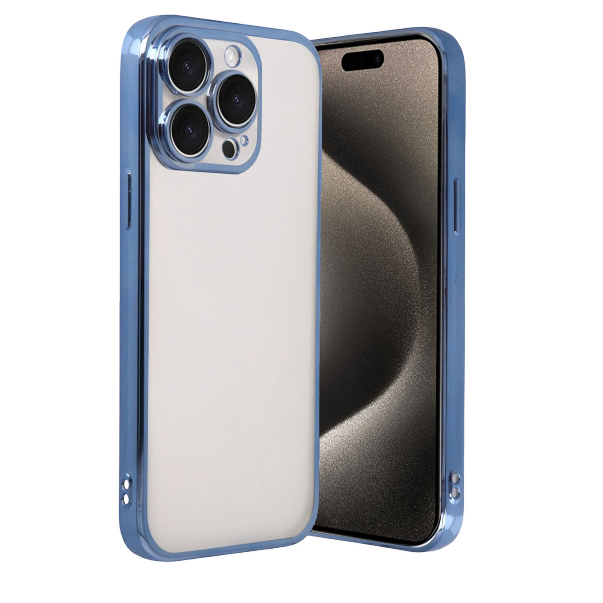 Newface Apple iPhone 15 Pro Max Razer Lensli Silikon - Açık Mavi — görsel 9
