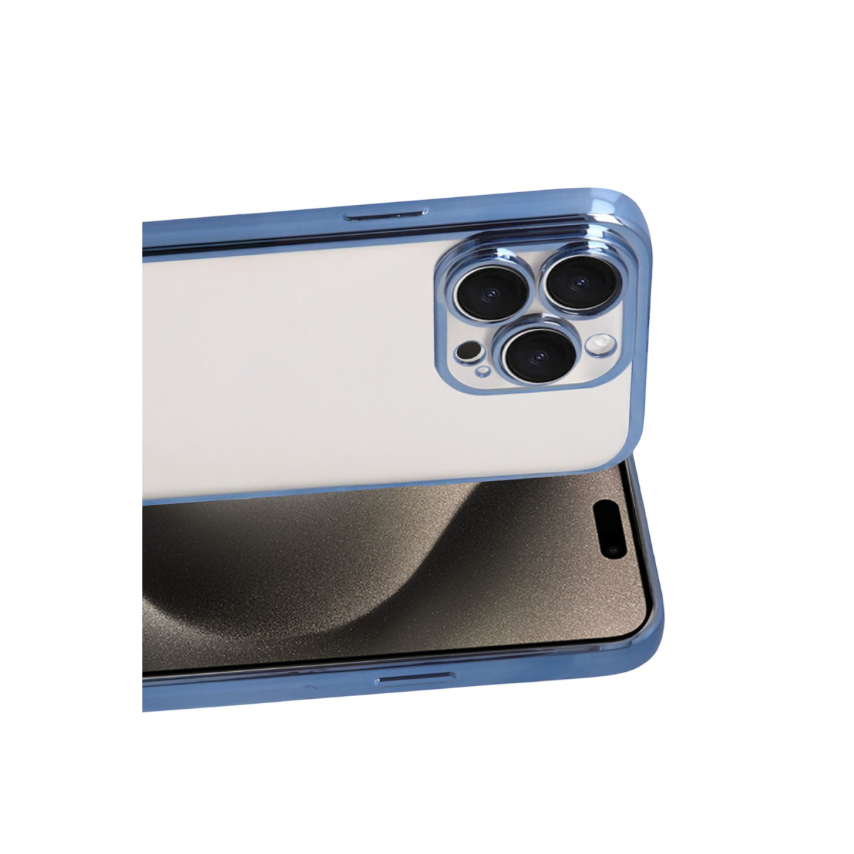 Newface Apple iPhone 15 Pro Max Razer Lensli Silikon - Açık Mavi — görsel 10