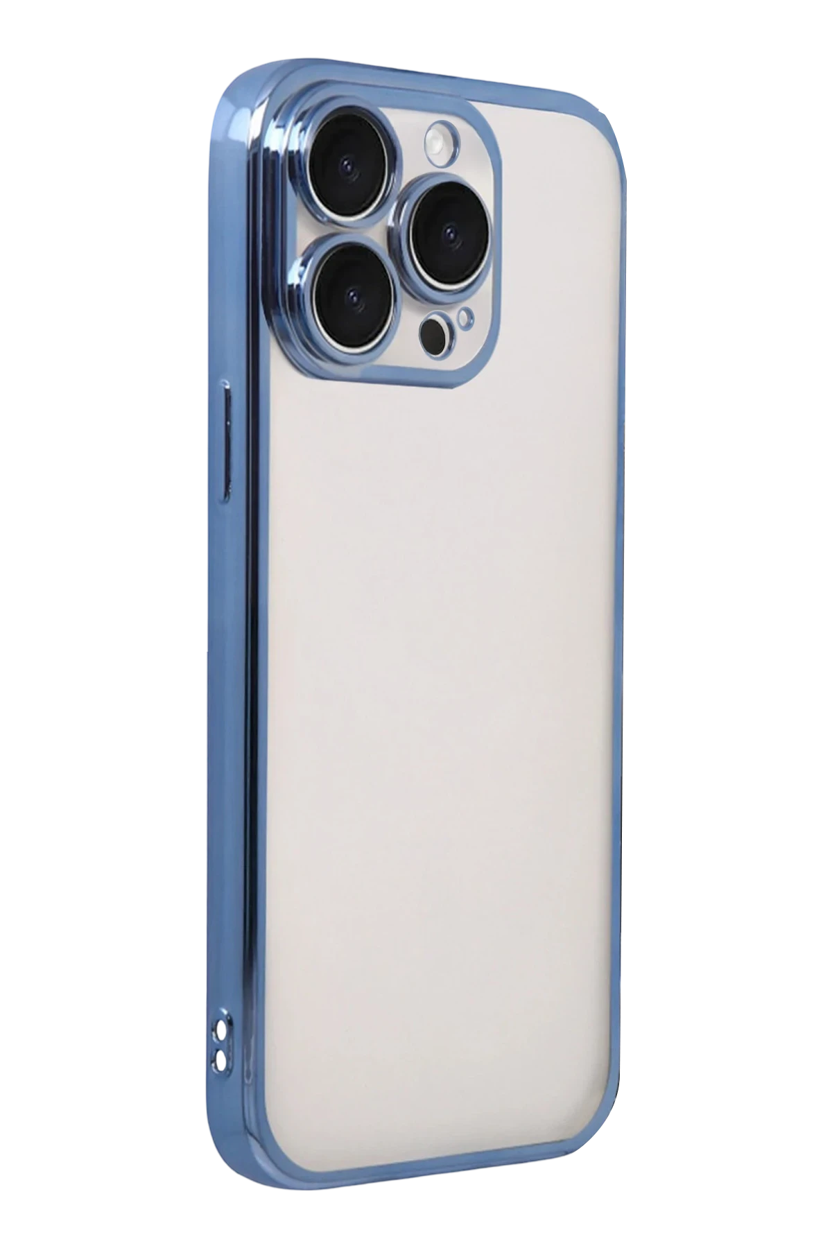 Newface Apple iPhone 15 Pro Max Razer Lensli Silikon - Açık Mavi