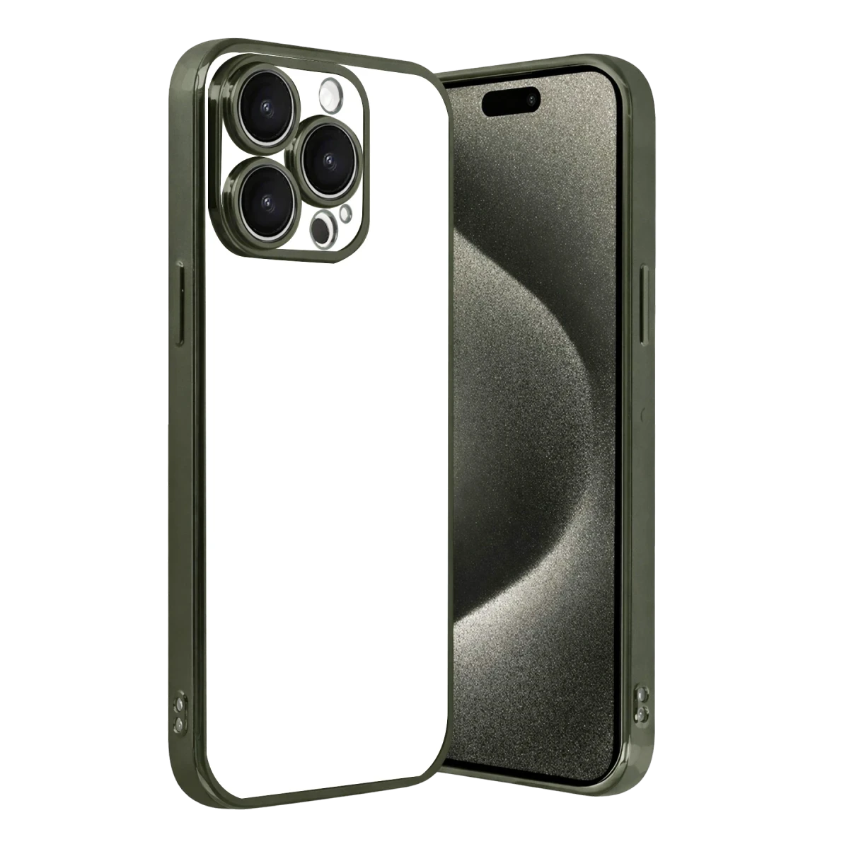 Newface Apple iPhone 15 Pro Max Razer Lensli Silikon - Yeşil