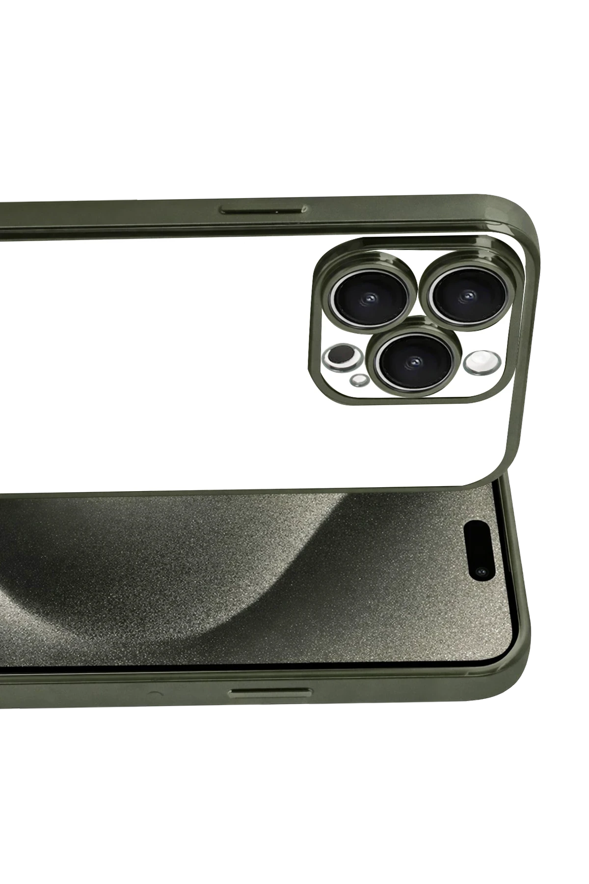 Newface Apple iPhone 15 Pro Max Razer Lensli Silikon - Yeşil