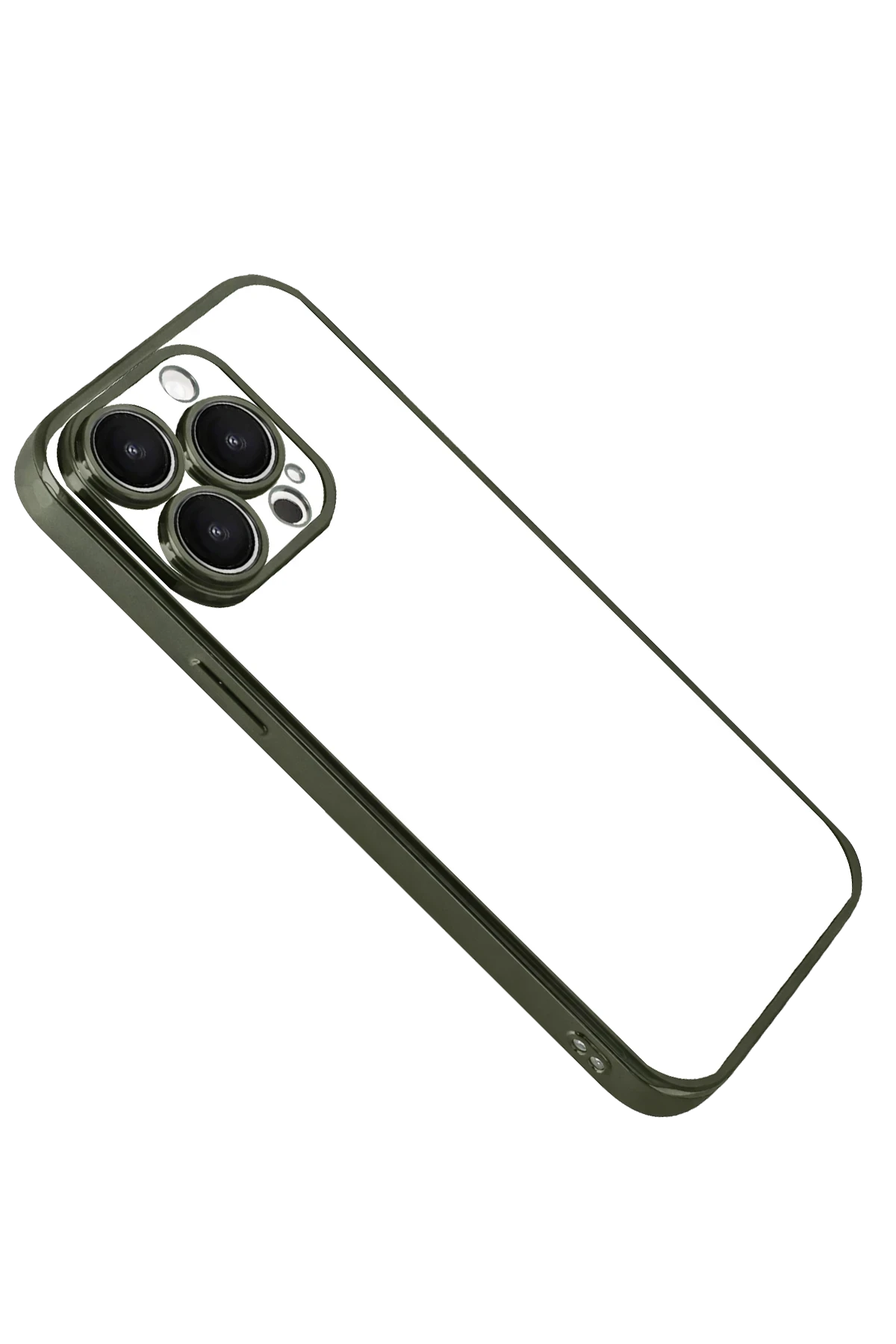 Newface Apple iPhone 15 Pro Max Razer Lensli Silikon - Yeşil