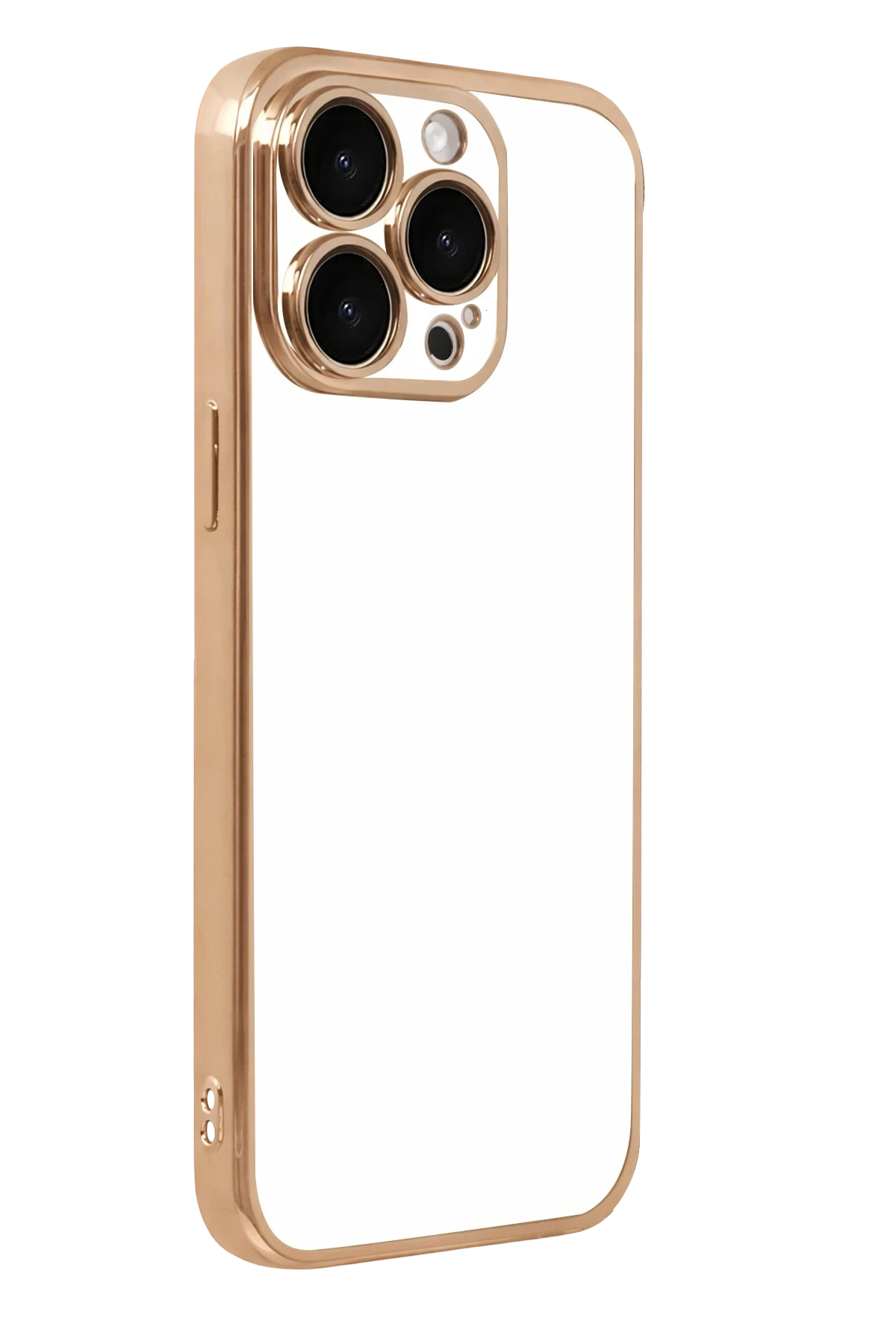 Newface Apple iPhone 15 Pro Max Razer Lensli Silikon - Gold