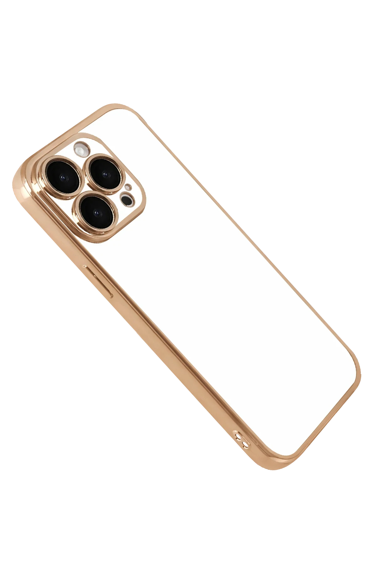 Newface Apple iPhone 15 Pro Max Razer Lensli Silikon - Gold