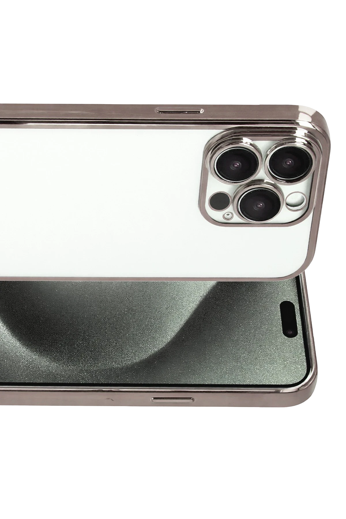 Newface Apple iPhone 15 Pro Max Razer Lensli Silikon - Titan Gri