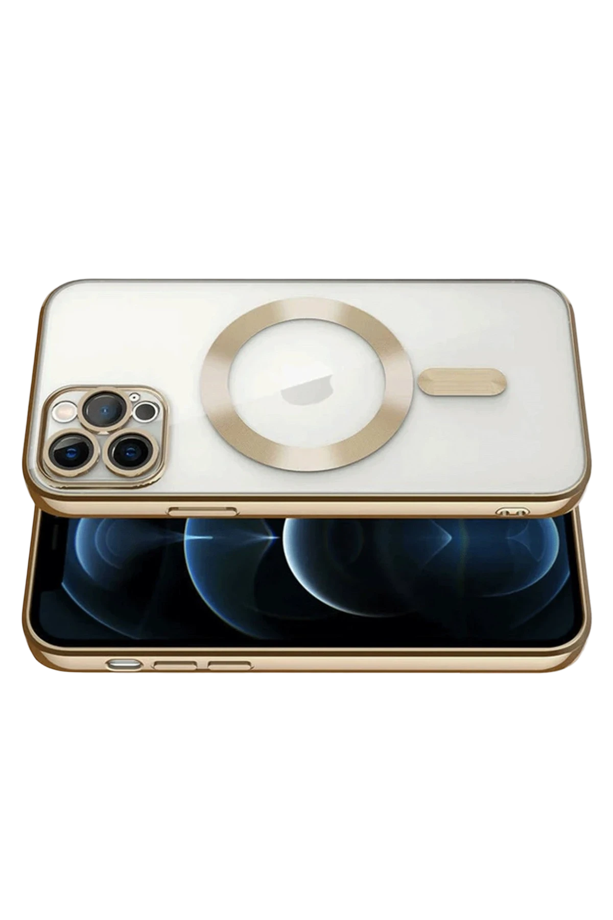 Newface iPhone 13 Pro Kılıf Kross Magneticsafe Kapak - Gold