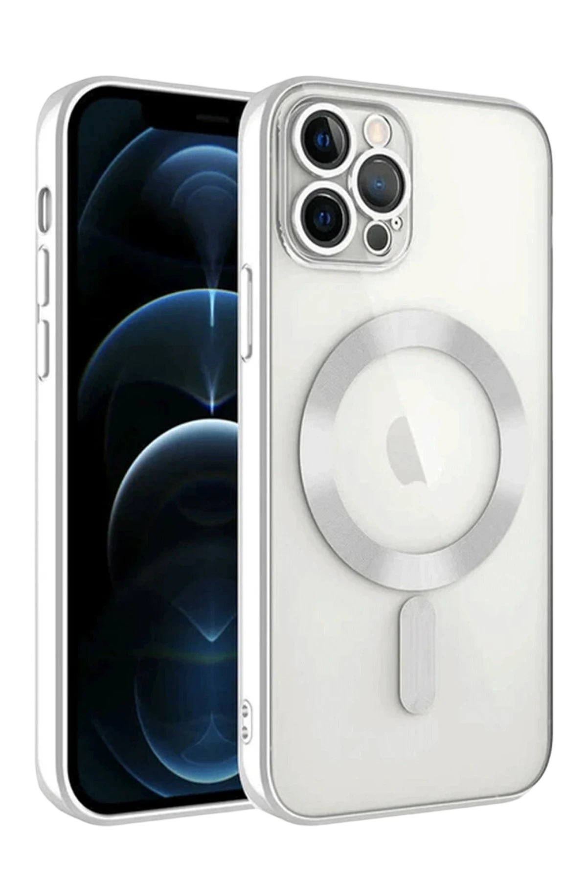 Newface iPhone 13 Pro Kılıf Kross Magneticsafe Kapak - Gümüş