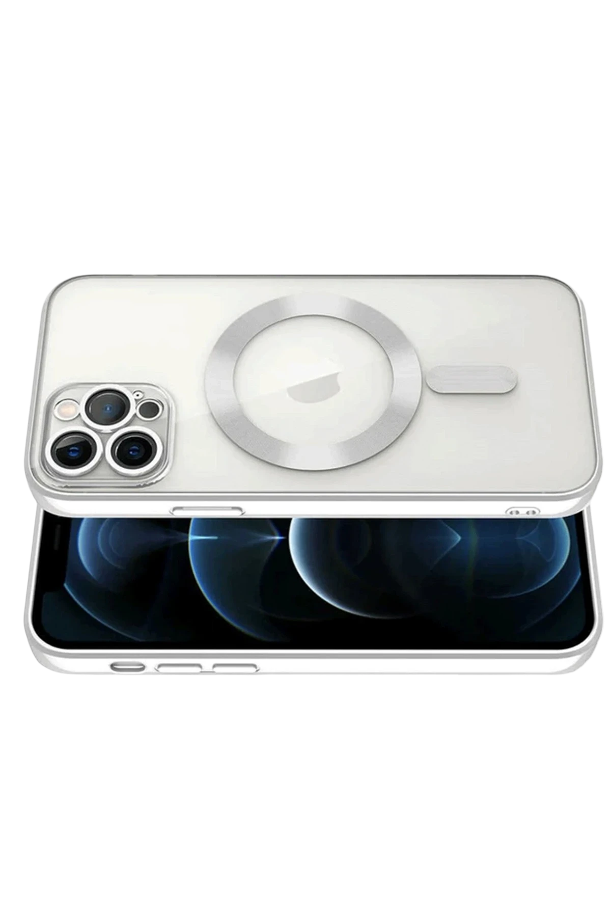 Newface iPhone 13 Pro Kılıf Kross Magneticsafe Kapak - Gümüş