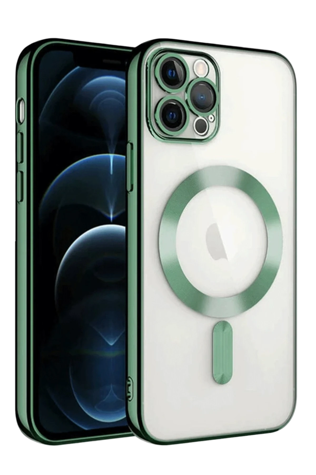 Newface iPhone 13 Pro Kılıf Kross Magneticsafe Kapak - Koyu Yeşil